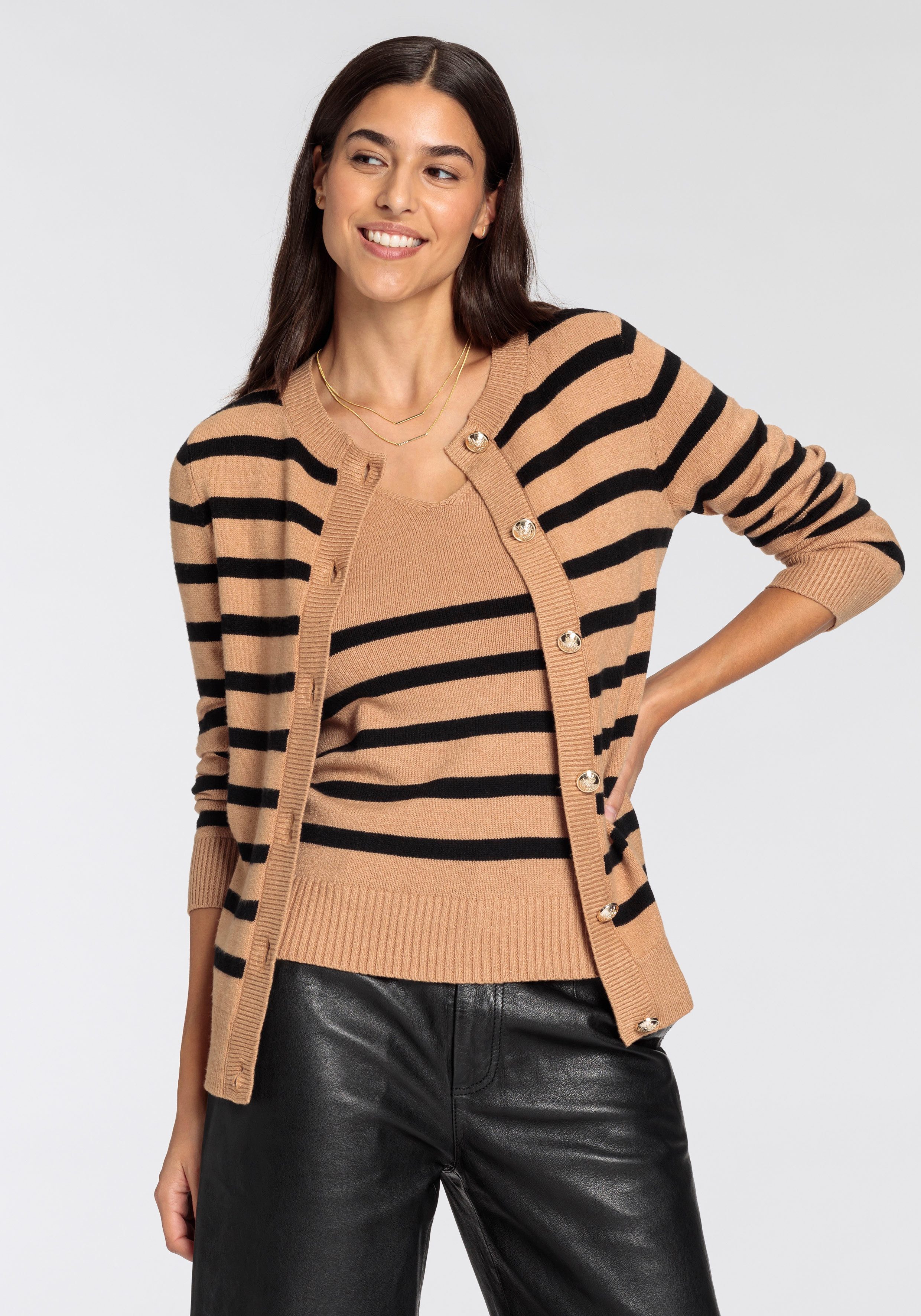HECHTER PARIS Vest met contraststrepen - nieuwe collectie