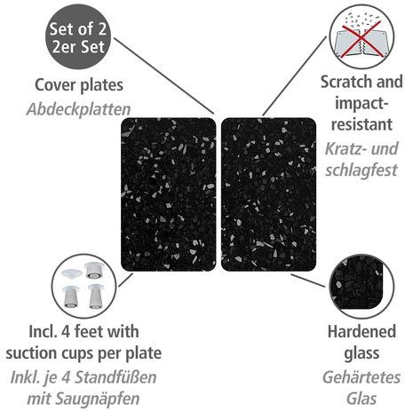 WENKO Kookplaatdeksel Universeel model Terrazzo (set, 2-delig)