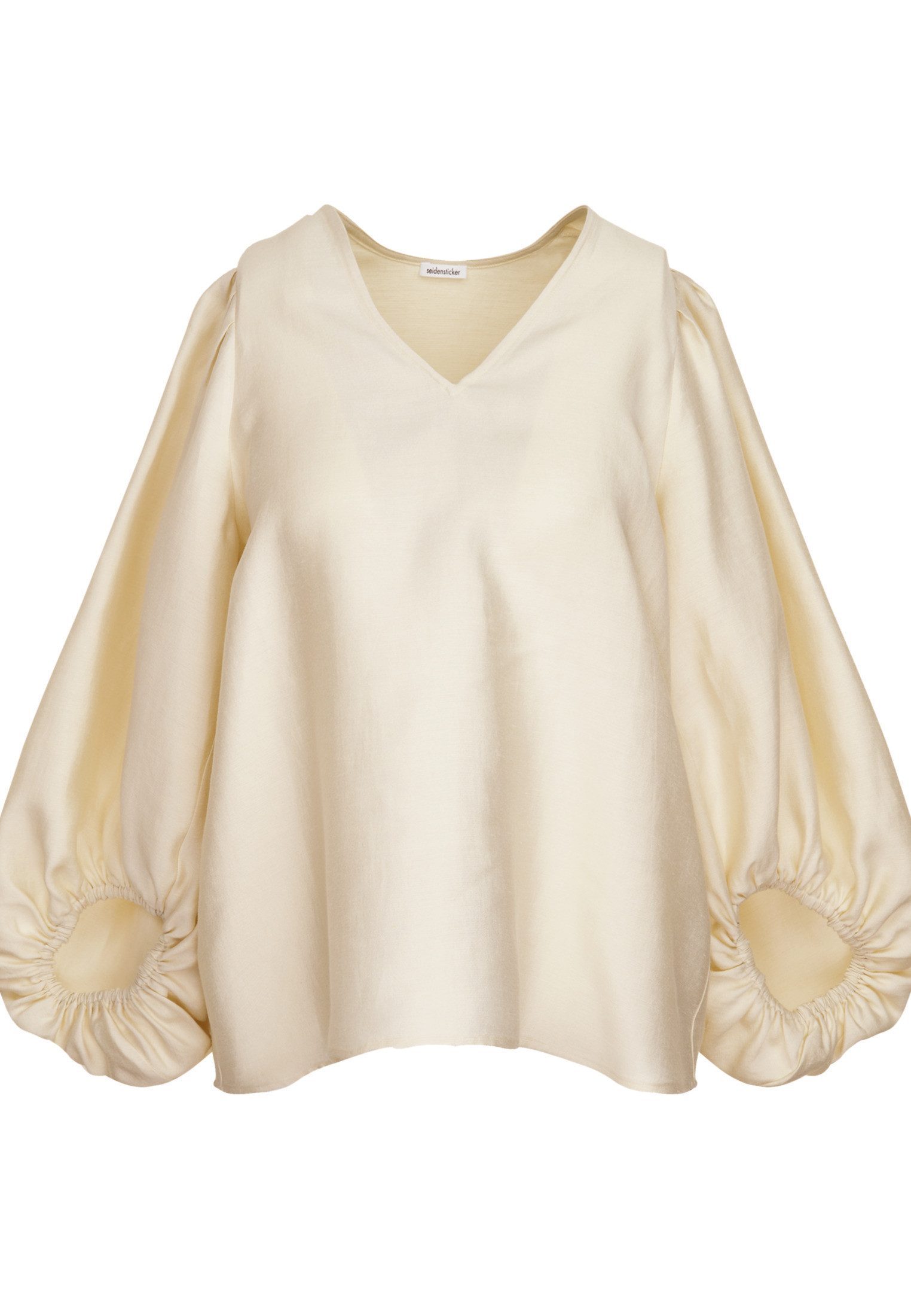seidensticker Shirtblouse Zwarte roos 3/4-mouwen v-hals uni