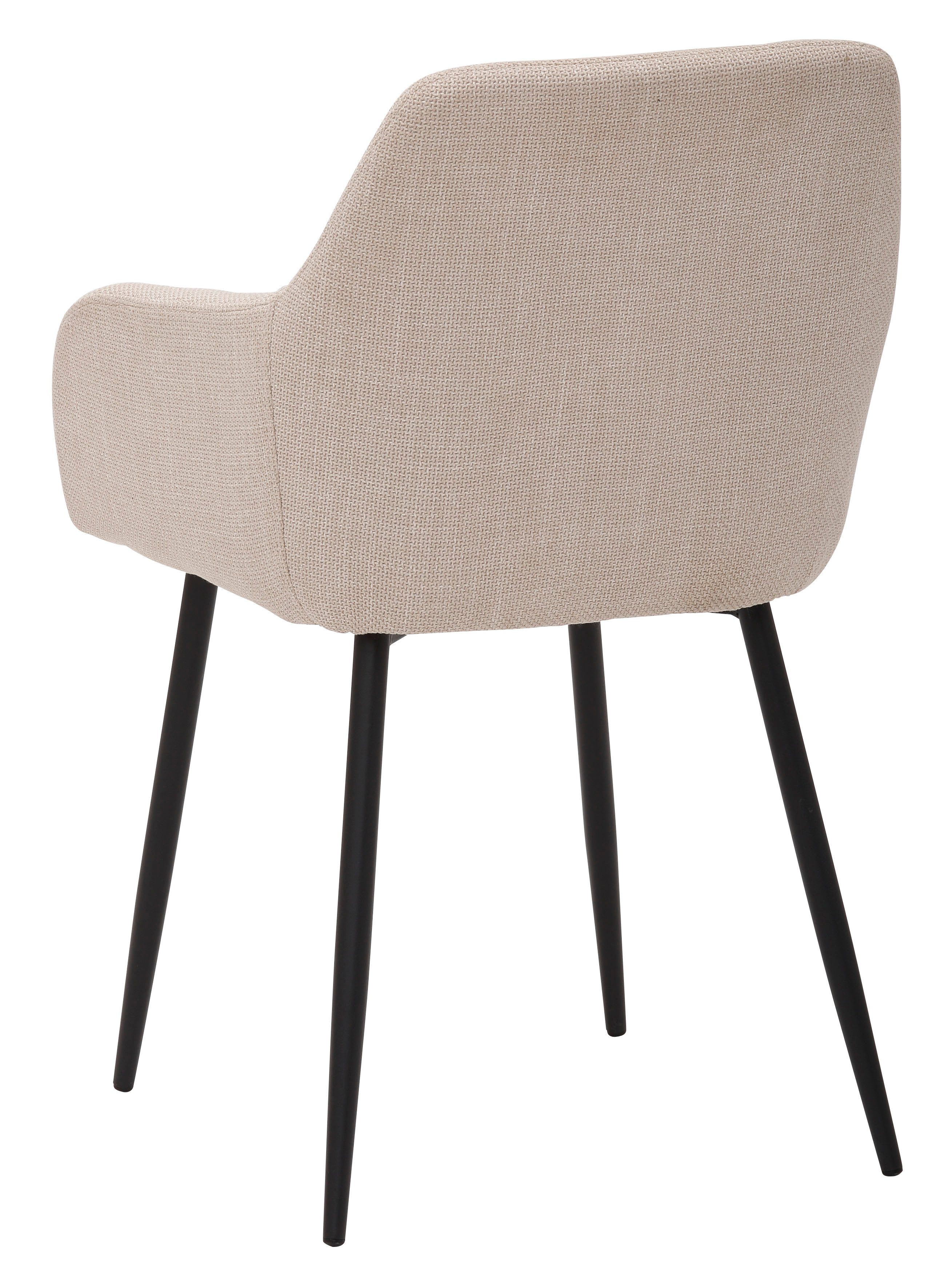 HELA Eetkamerstoel Hanna Schaalstoel, armleuningstoel, bekleding geweven stof (set, 2 stuks)