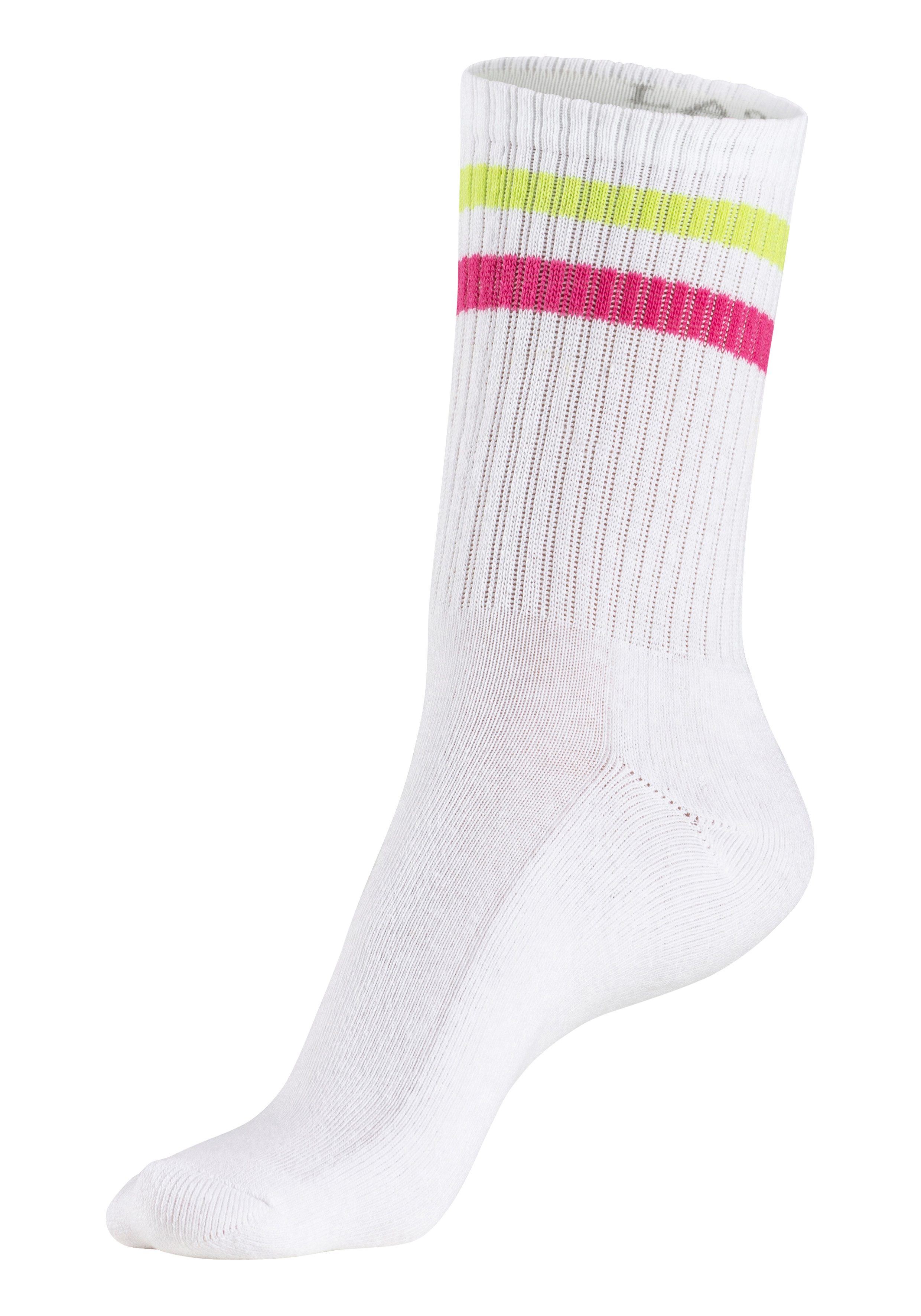 Lascana Tennissokken met frotté-zool en borduursel (set, 3 paar)