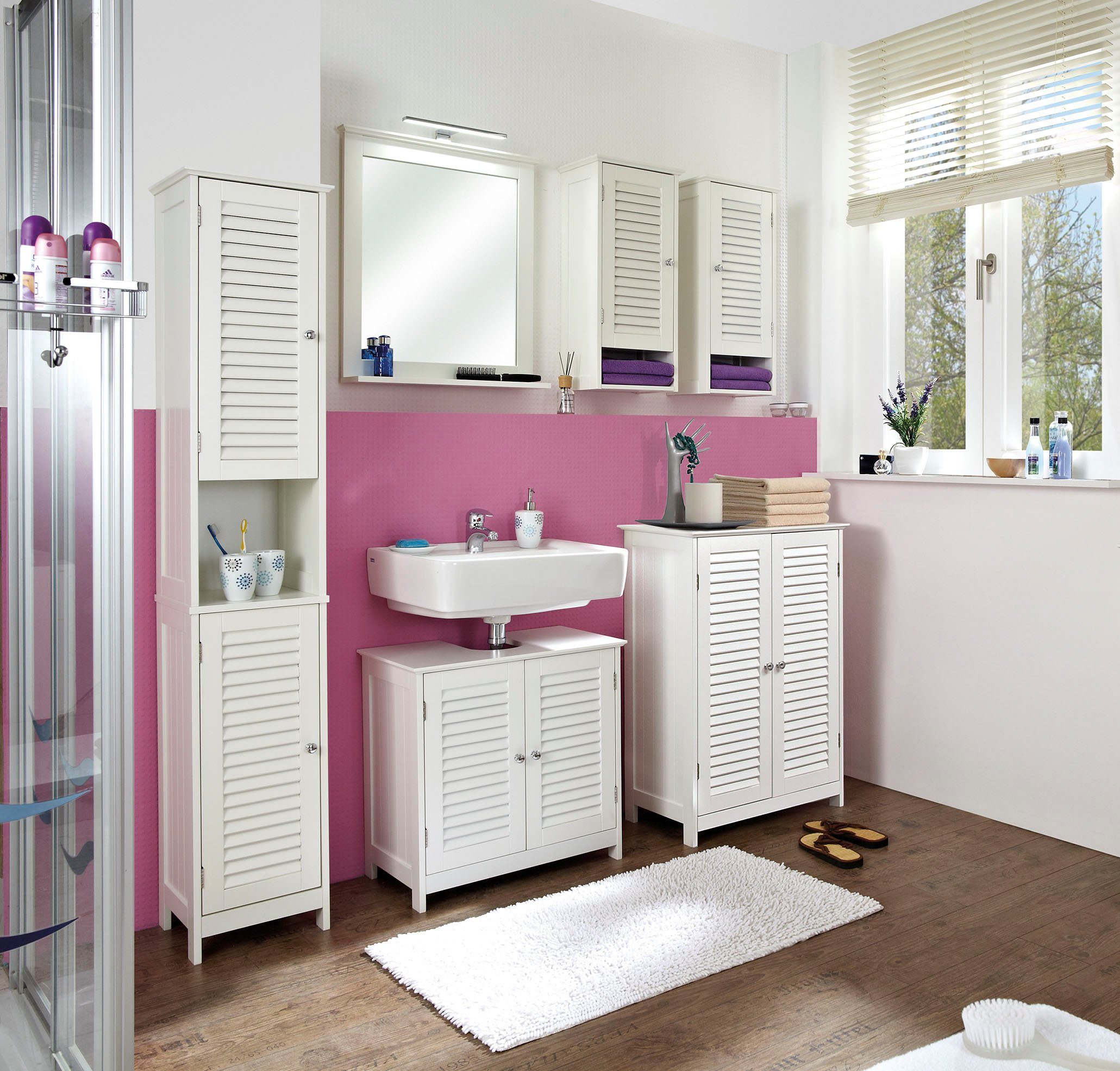 Saphir Hangend kastje Quickset 928 Wandbadkamermeubel , 1 deur, 1 plank, 1 nis