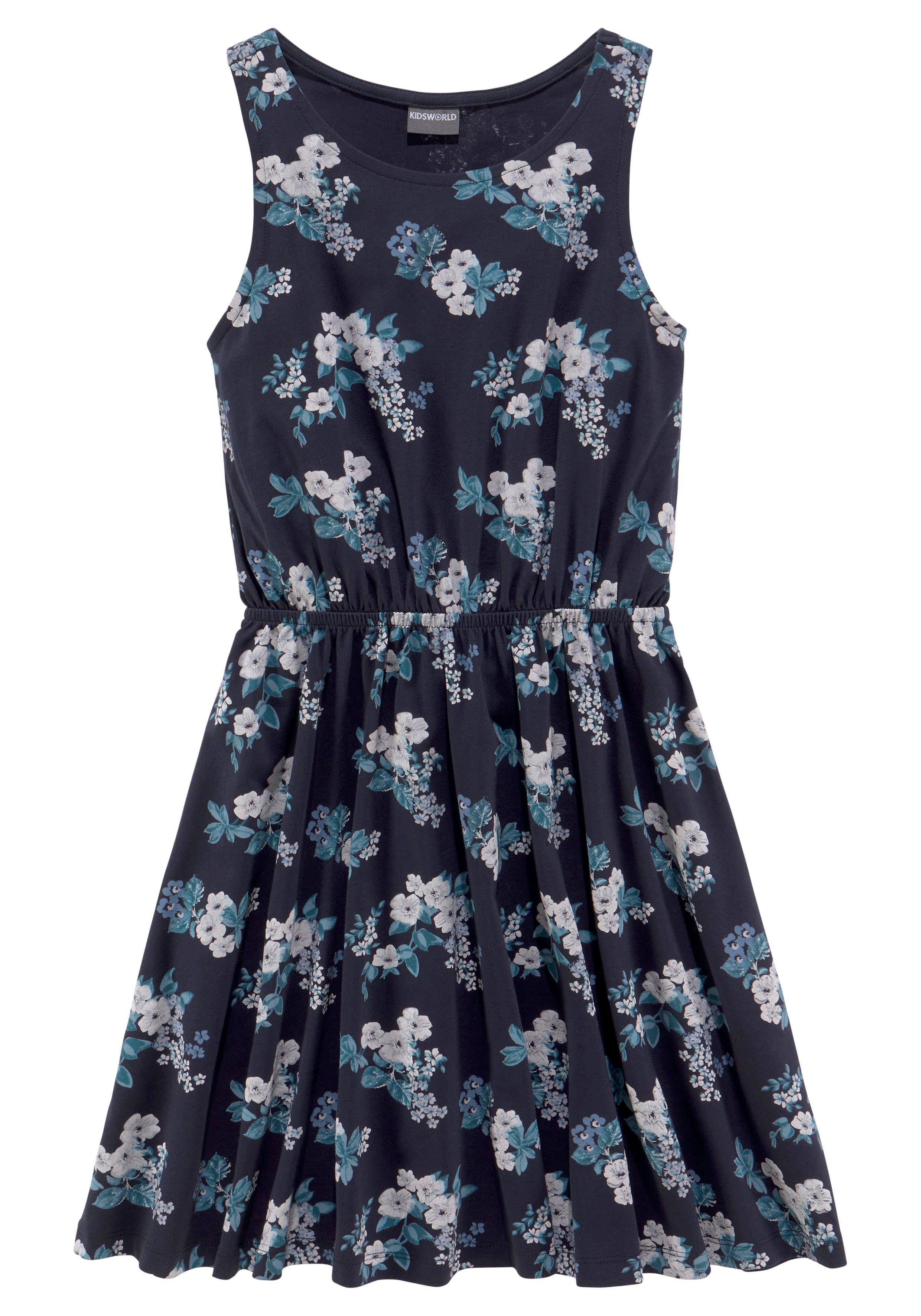 KIDSWORLD Jerseyjurk - Skaterjurk bedrukt met bloemen feestelijke gelegenheden, knie-vrije lengte, modieus, van jersey stof