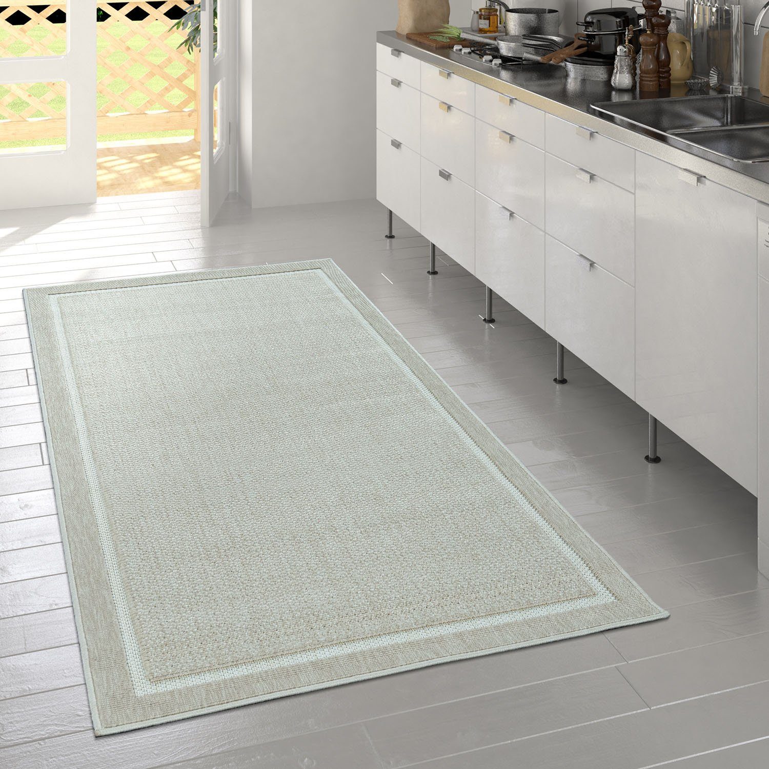 Paco Home Vloerkleed Brugge 225 Platweefsel, met randdessin, geschikt voor binnen en buiten, woonkamer
