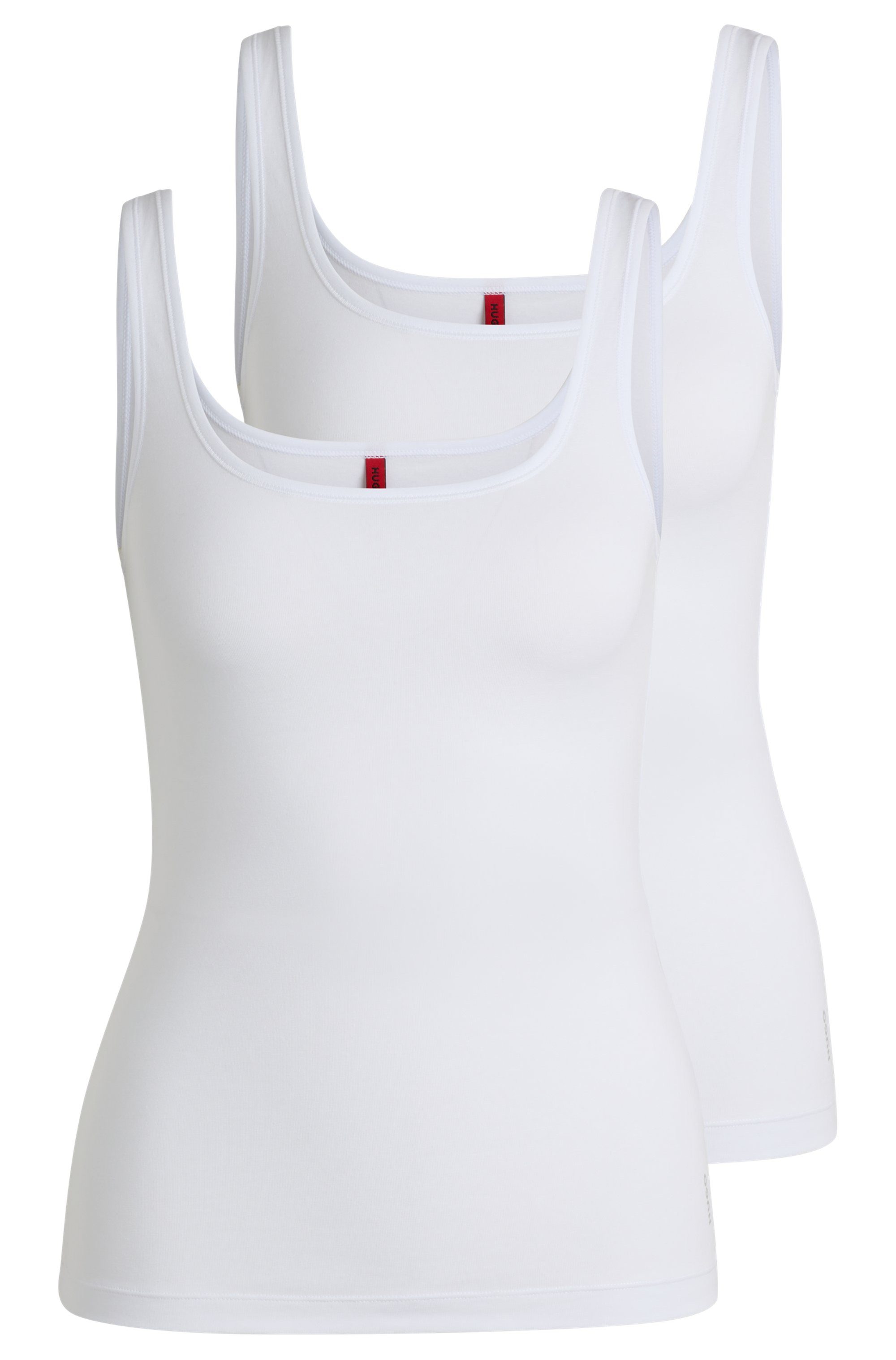 HUGO underwear Tanktop TWIN VEST met verticale logoprint (Set van 2)