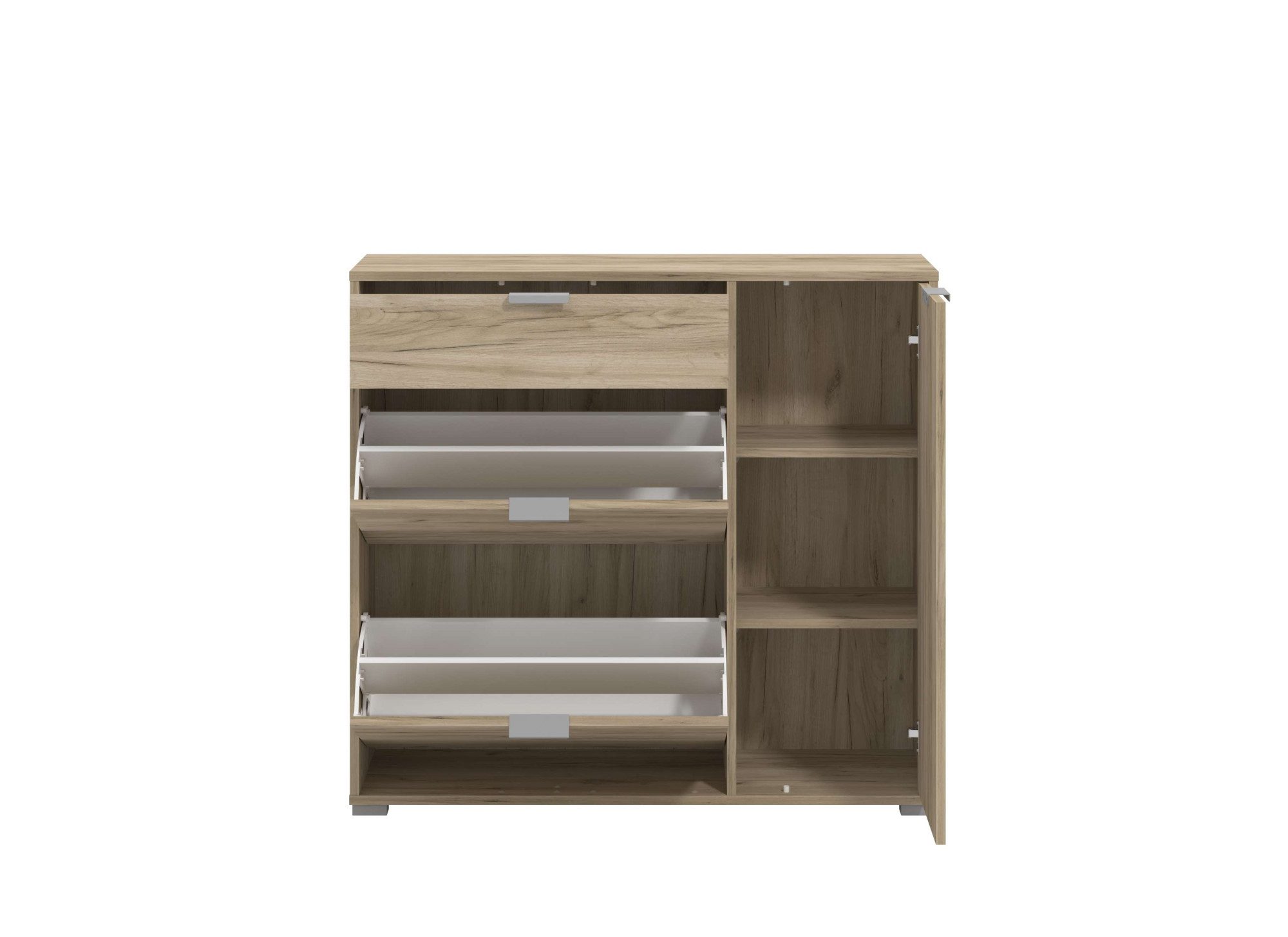 INOSIGN Schoenenkast Arco 2, schoenenkast, schoenenrek, breedte 102 cm 2 kleppen met dubbele schoenrollen, met lade, in moderne kleuren