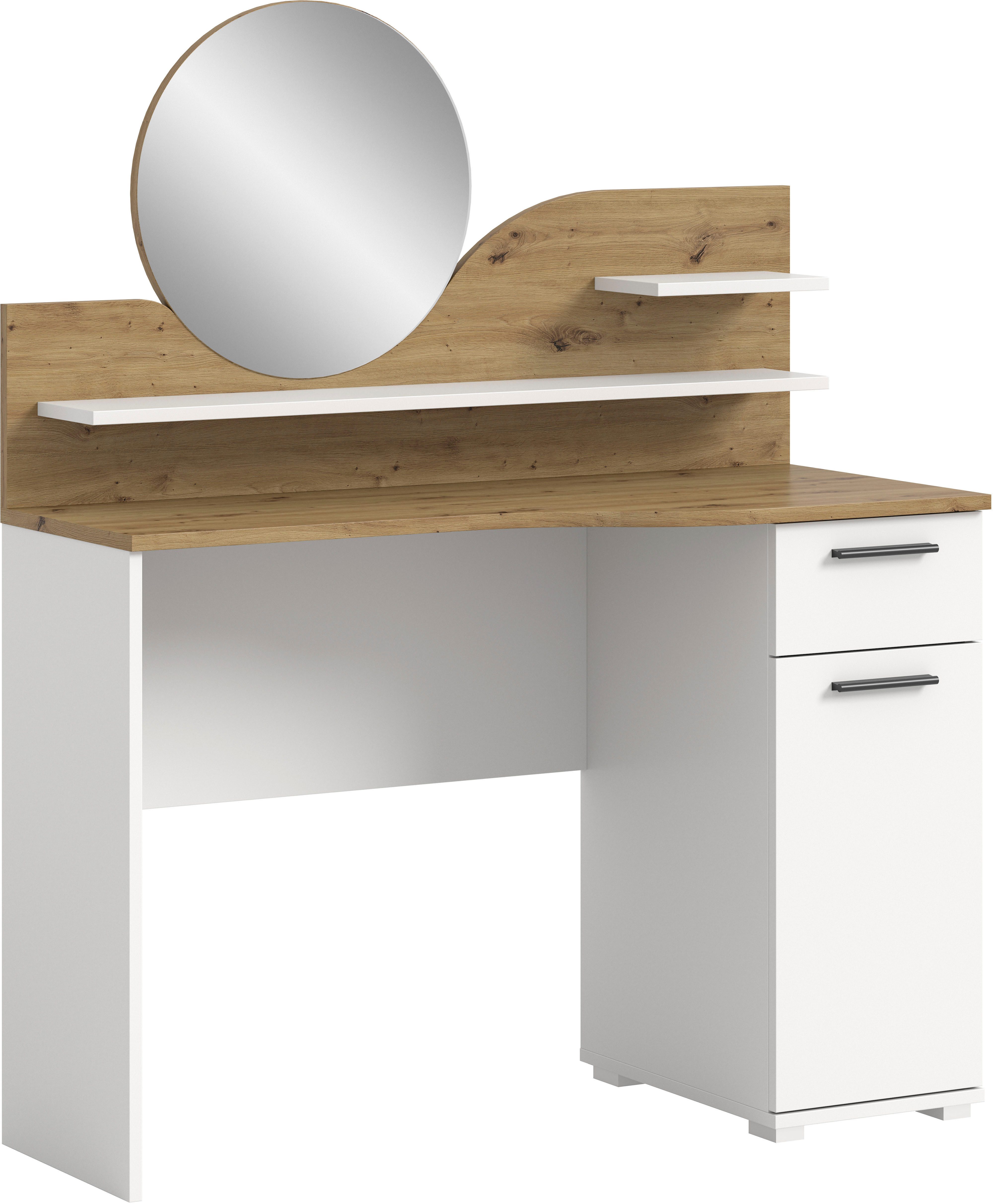 INOSIGN Sidetable Hegomi, Breedte 110 cm, 1 deur, 1 lade, 2 legplanken, 1 spiegel