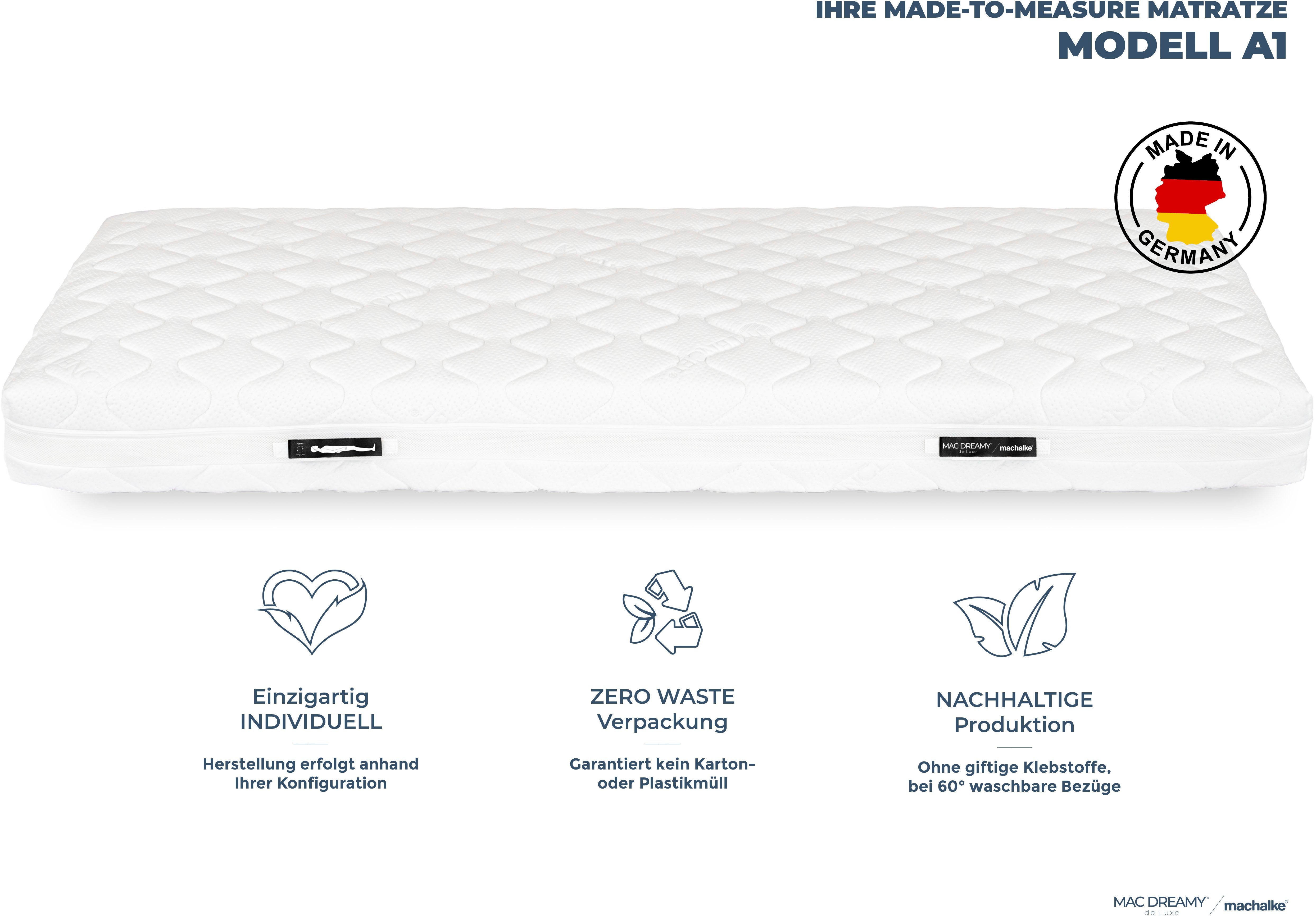 machalke® Koudschuimmatras Mac Dreamy de Luxe Premium matras in verschillende afmetingen, luxueuze tweezijdig te gebruiken matras hoogte 20 cm