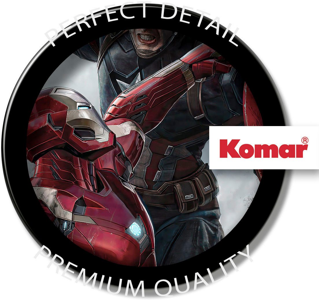 Komar Artprint op linnen Captain America vs. Iron Man - Afmeting 30 x 30 cm (1 stuk)