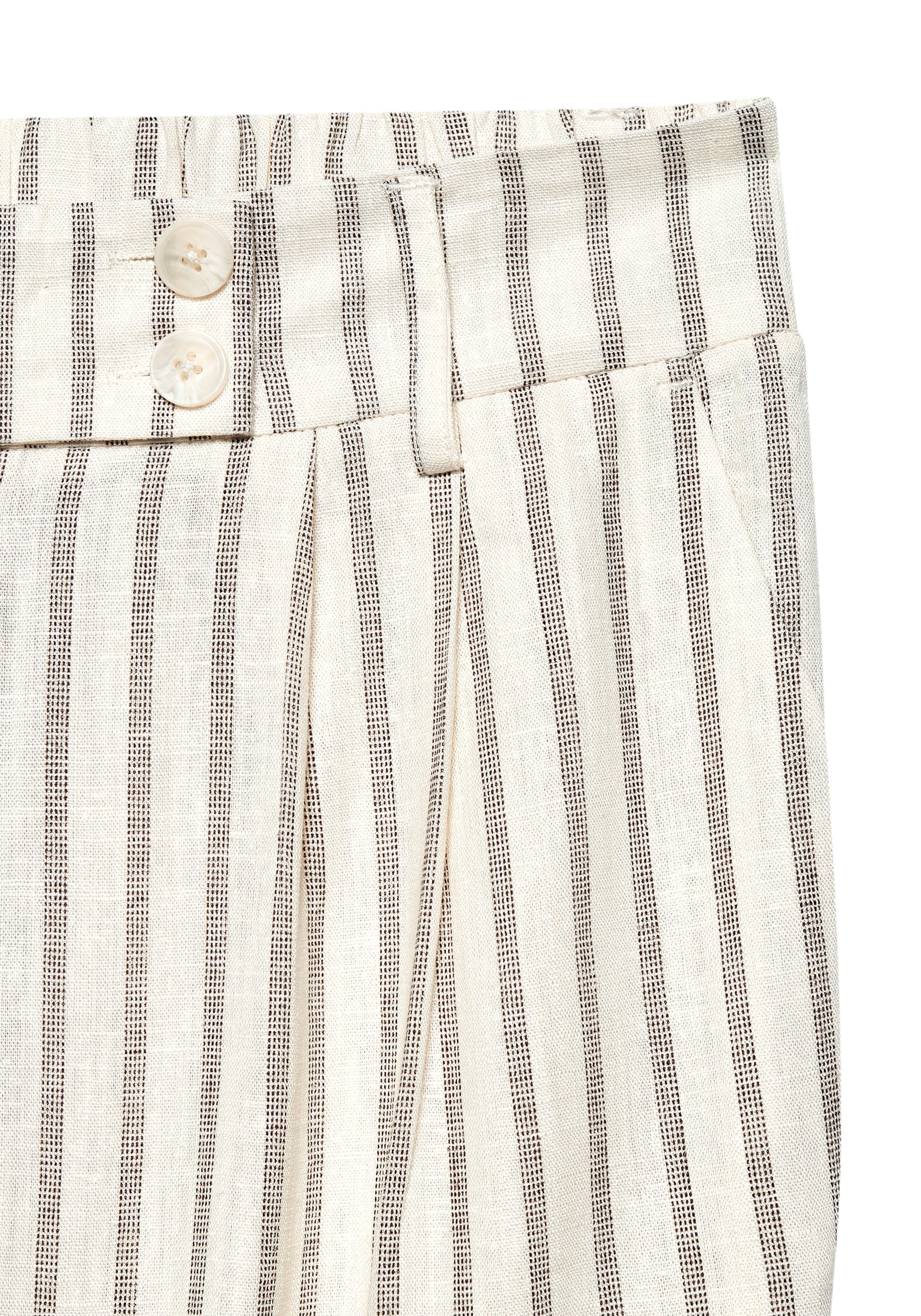 Lascana Bandplooibroek met zakken en knoopdetail, wijd been, linnenbroek, zomershort