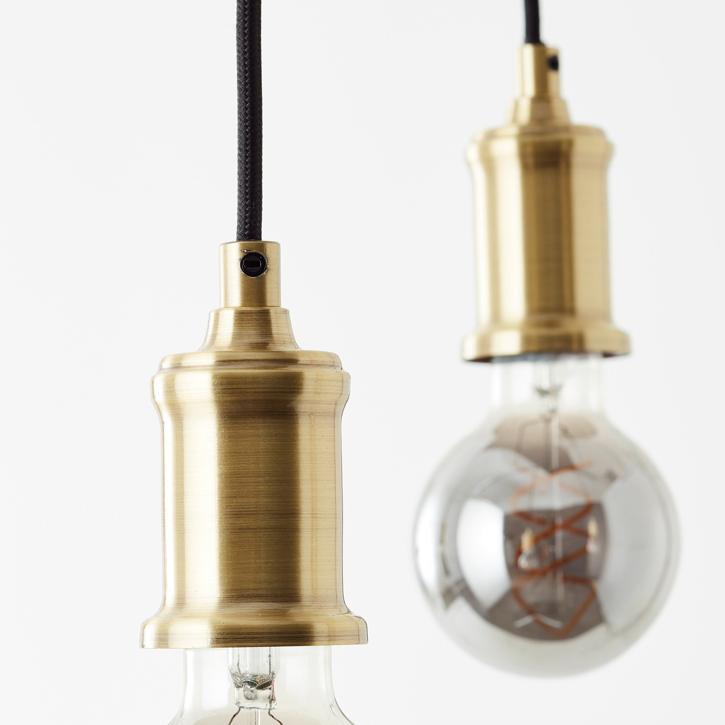 Brilliant Leuchten Hanglamp Darcia 133 x 35 x 95 cm, 5 x e27, inkortbaar, metaal, messingkleurig/zwart (1 stuk)