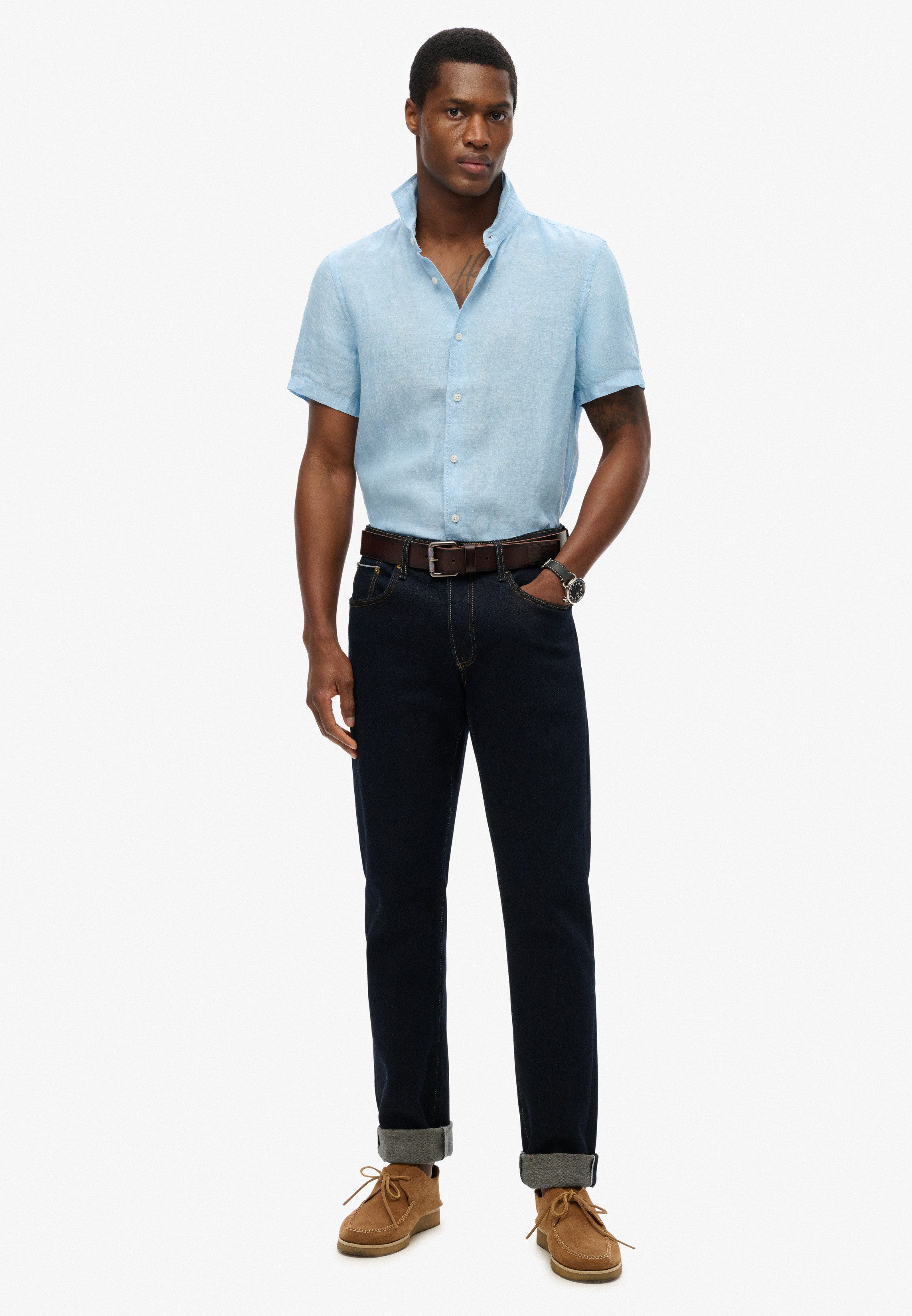 Superdry Overhemd met korte mouwen VACATION LINEN S/S SHIRT