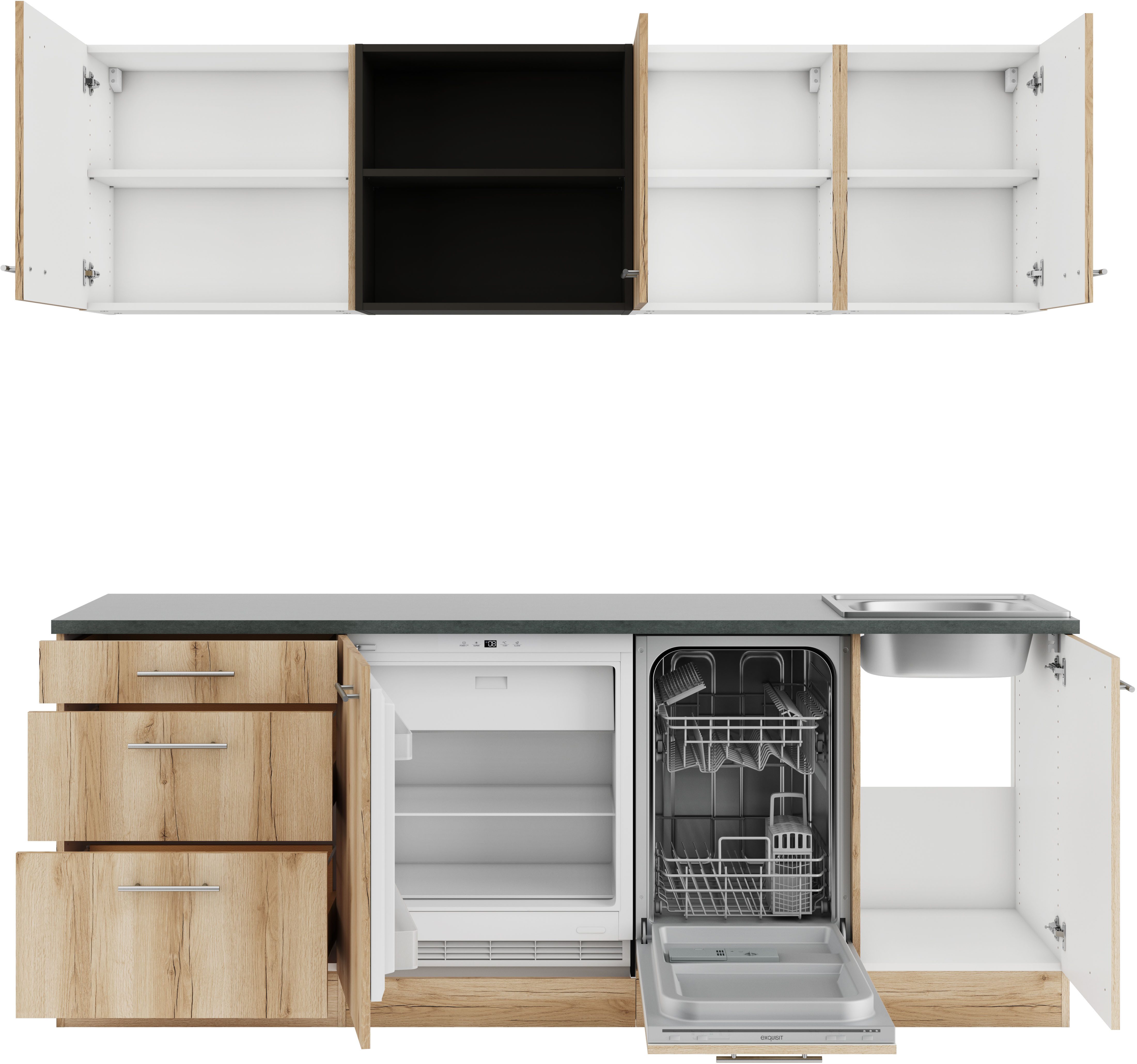 OPTIFIT Keuken Bella Breedte 210 cm, optioneel met elektrische apparaten