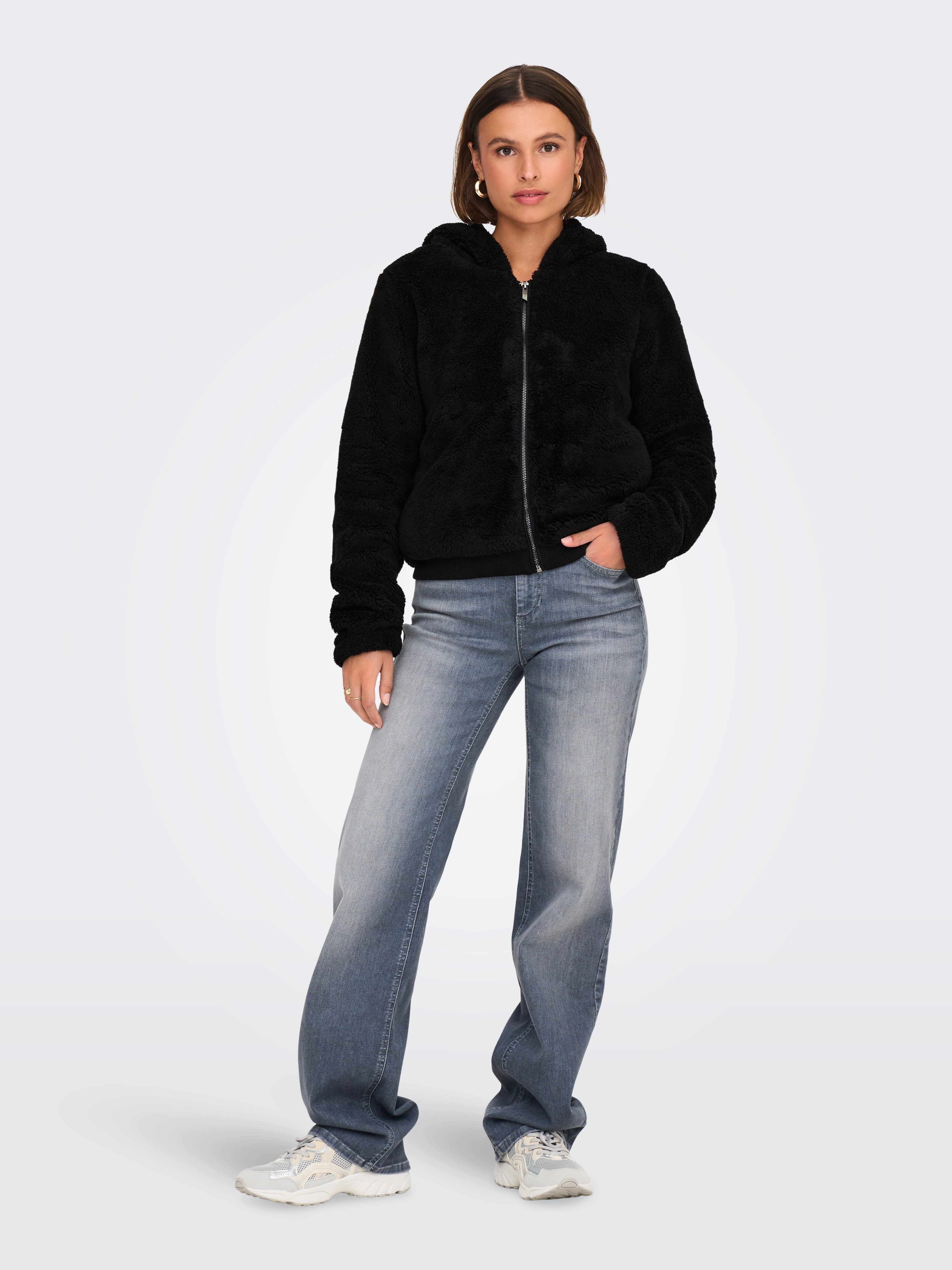 Only Pluche jas met capuchon ONLNEWANNA CONTACT SHERPA JKT OTW NOOS