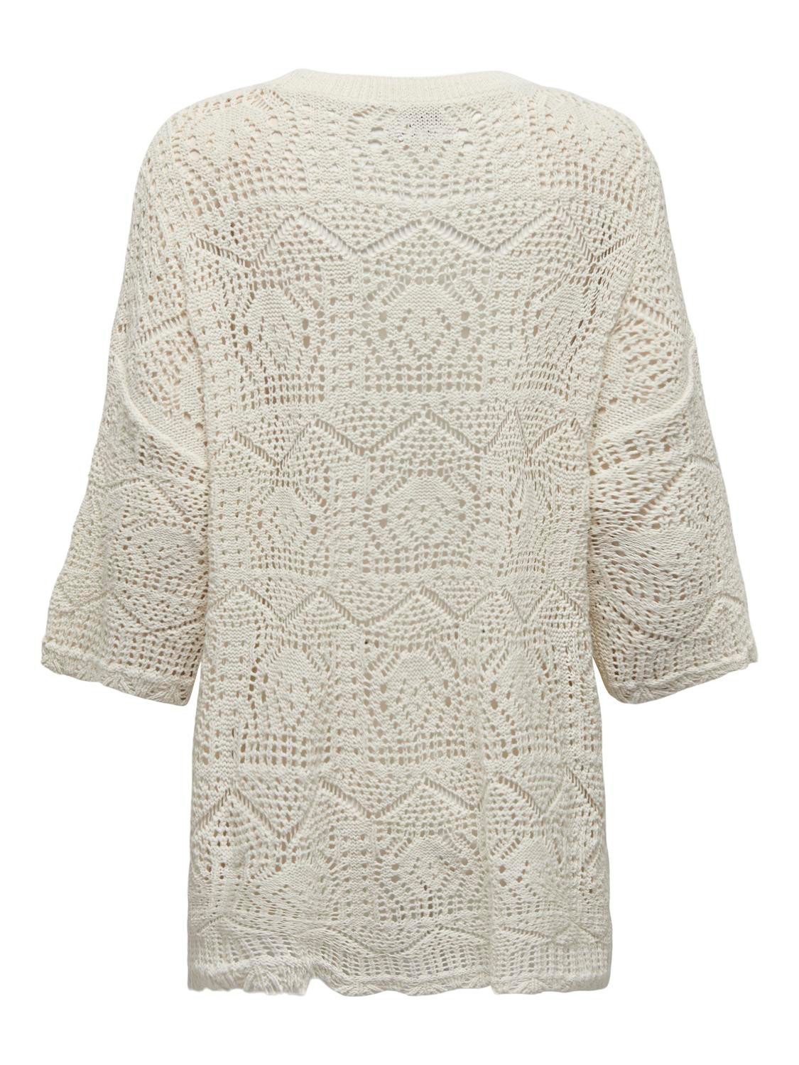 Only Trui met ronde hals ONLBEACHIE LIFE SS LOOSE O-NECK NOOS KNT