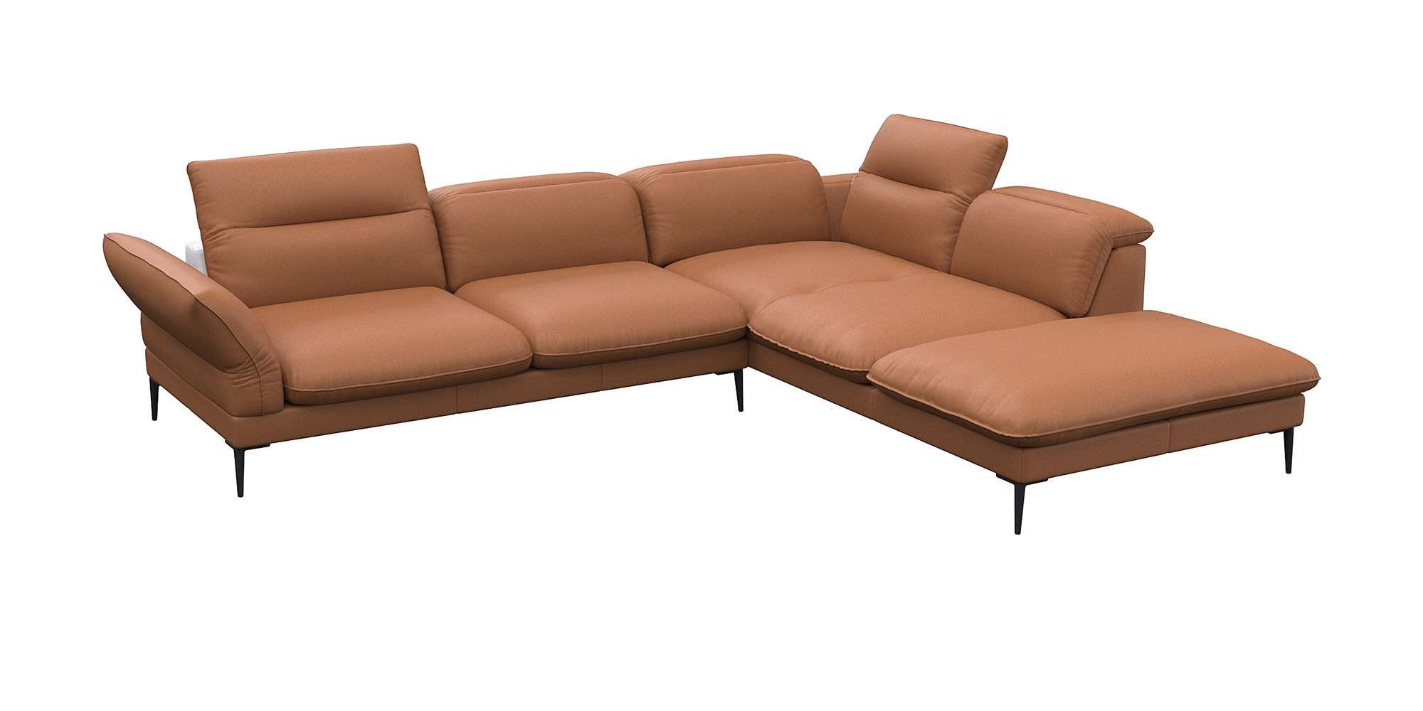 FLEXLUX Hoekbank Salino, functie-sofa met ottomane, relaxsofa, hoekbank Bank met arm- en hoofdeinde verstellingen, koudschuim & staalgolven