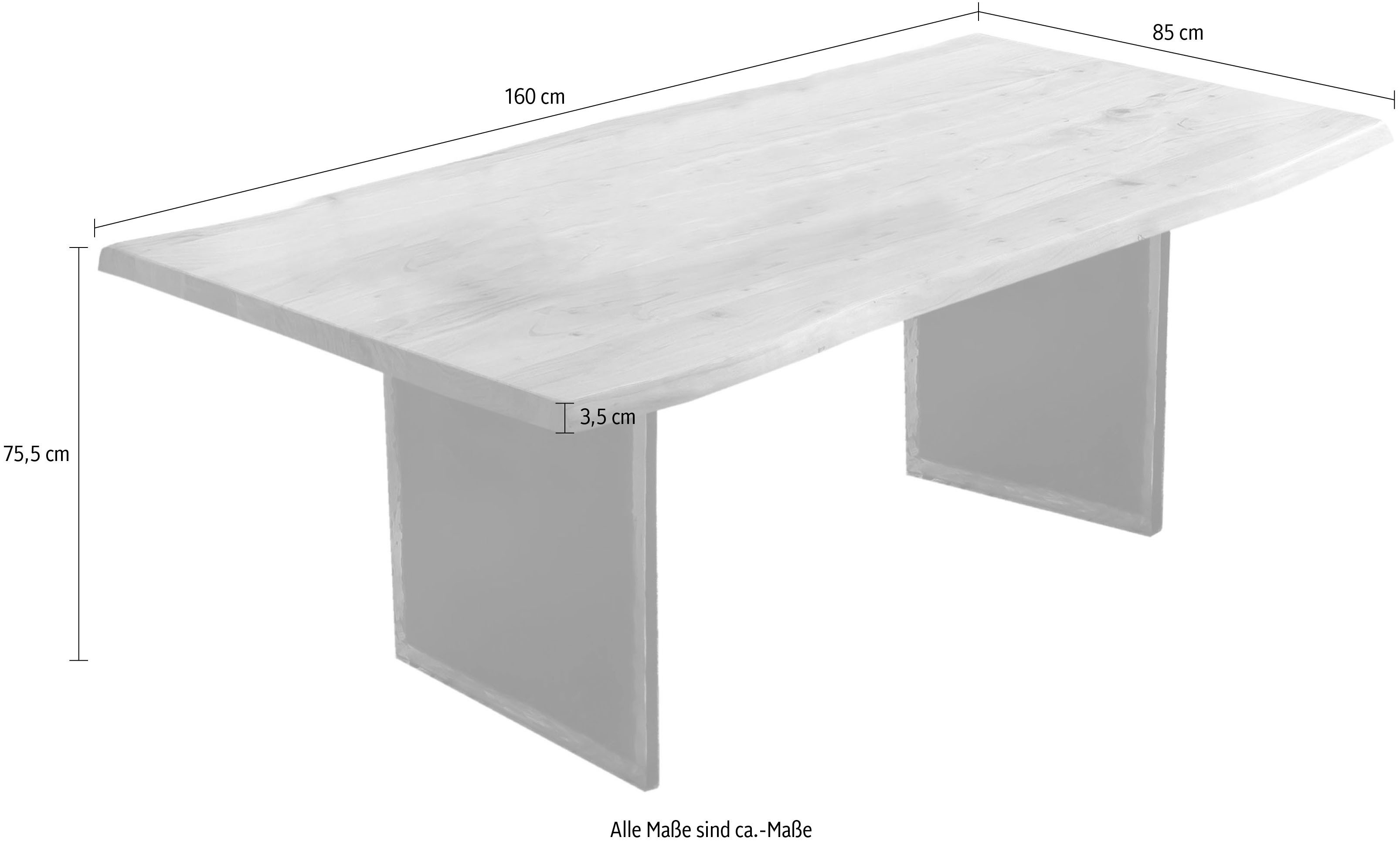 INOSIGN Tafel met hout gebeitst, gelakt en gewaxed (1 stuk)
