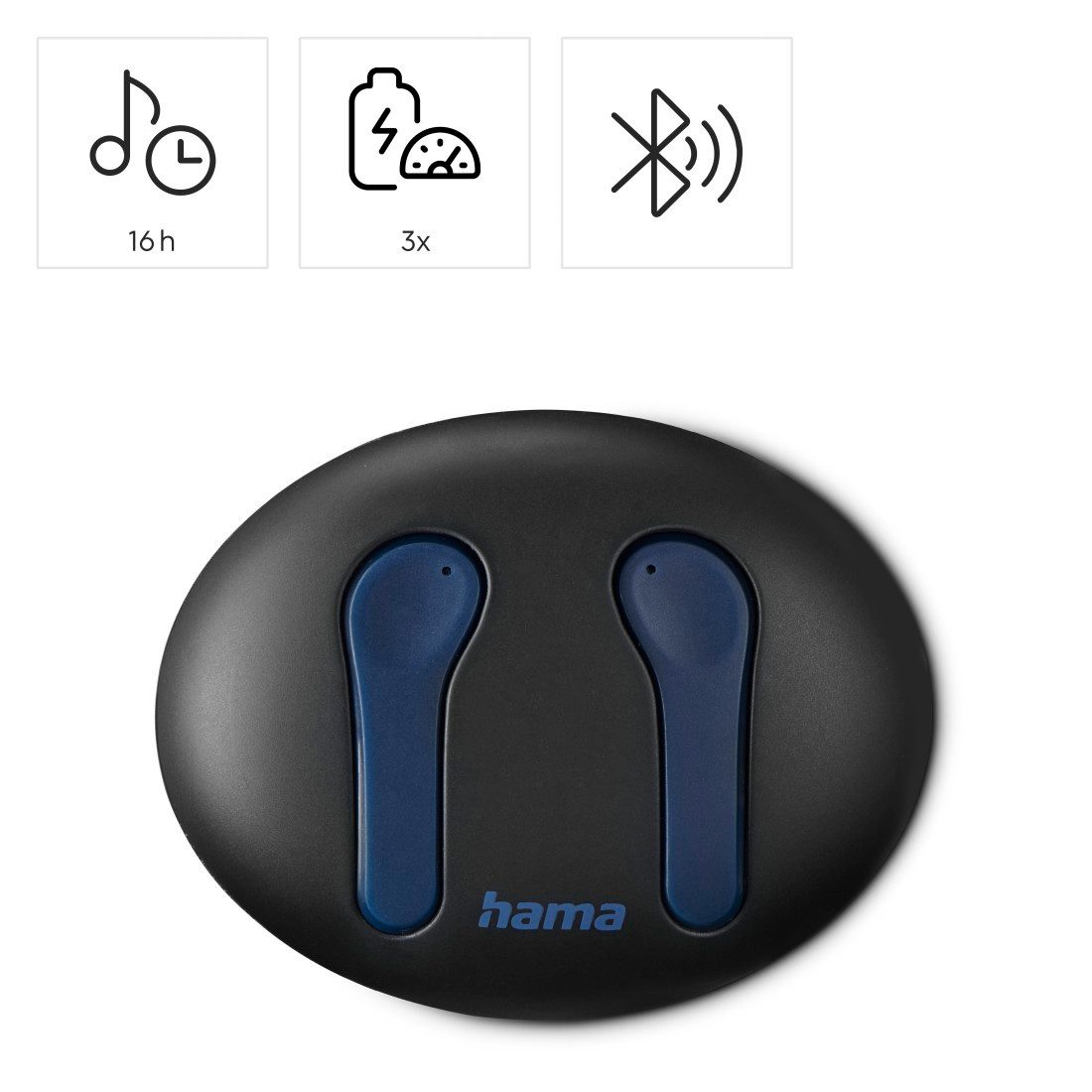 Hama Draadloze in-ear hoofdtelefoon Bluetooth-koptelefoon in-ear (draadloos opladen, 16u accu, ENC)