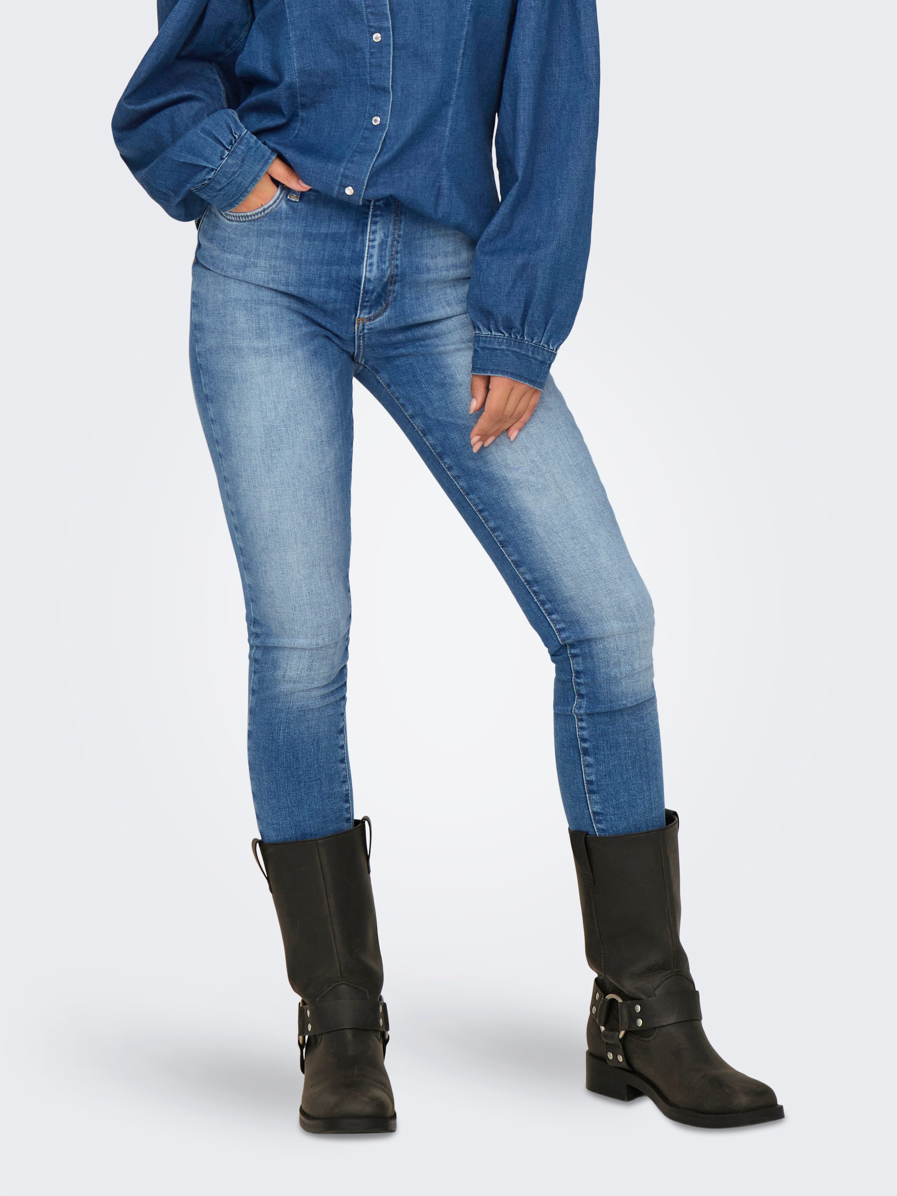 Only Skinny fit jeans ONLFOREVER ICON HW SK LAK DNM GEN474NOOS dames skinny jeans maat 32 blauw