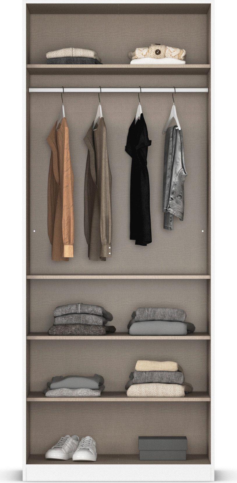 rauch Draaideurkast Kledingkast kast garderobe AGORDO met decor- of hoogglansfront doordachte binnenuitrusting, in 6 breedtes en 2 hoogtes made in germany