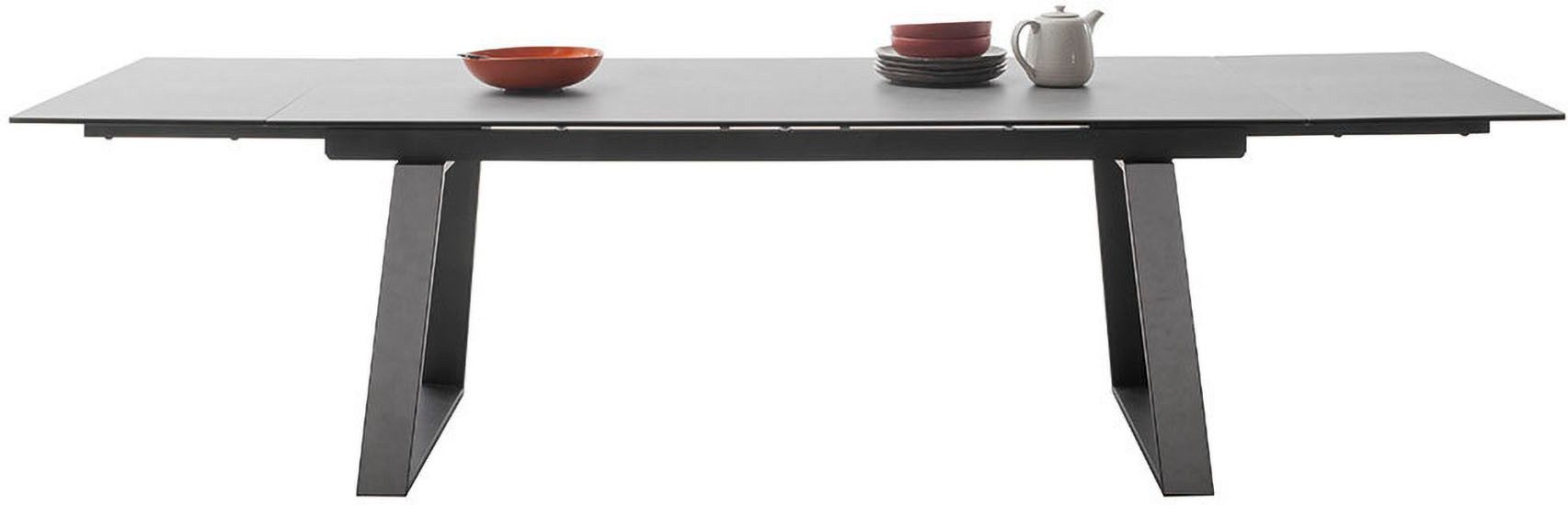 MCA furniture Eettafel NARBONNE onderstel tafel 200-300 cm Keramiek, metaal, eindschuif, uittrekbaar, tafelblad 13 mm, 10-12 personen