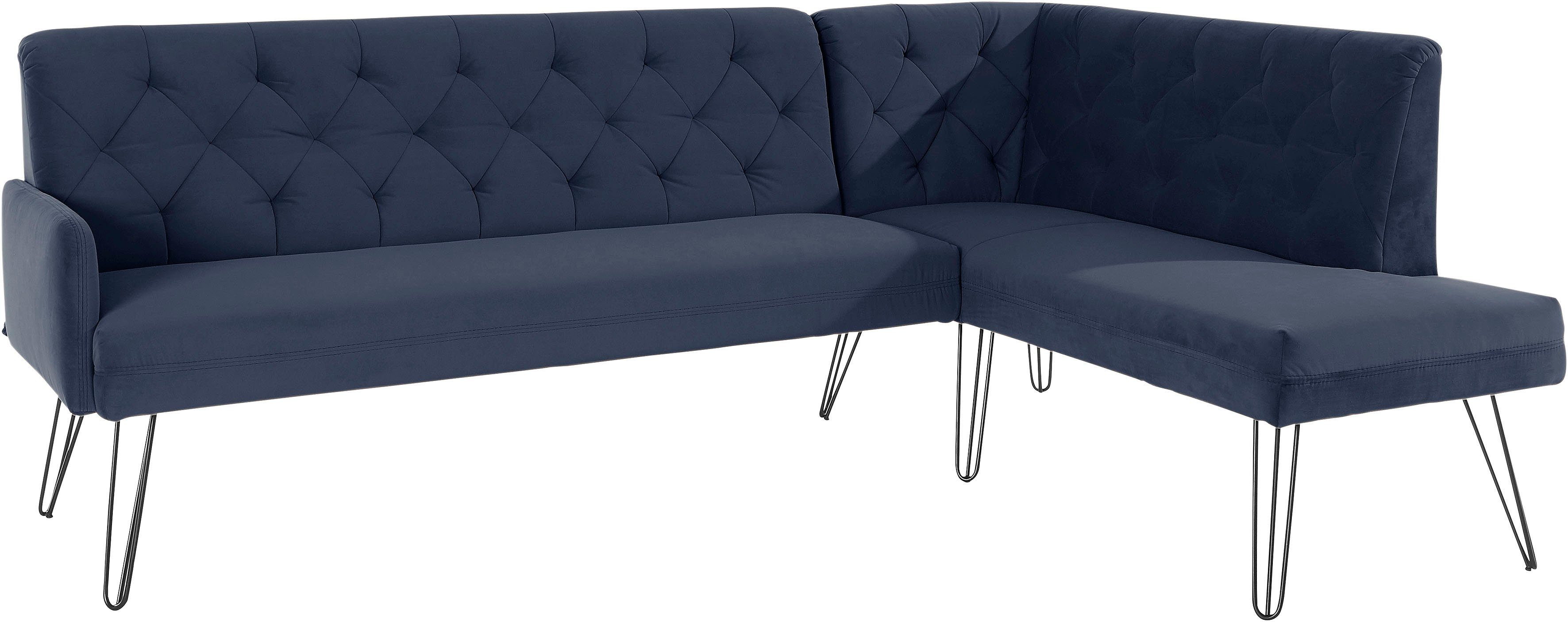 exxpo - sofa fashion Hoekbank Doppio, Chesterfield look, comfortabel en handig, hoge designvoeten