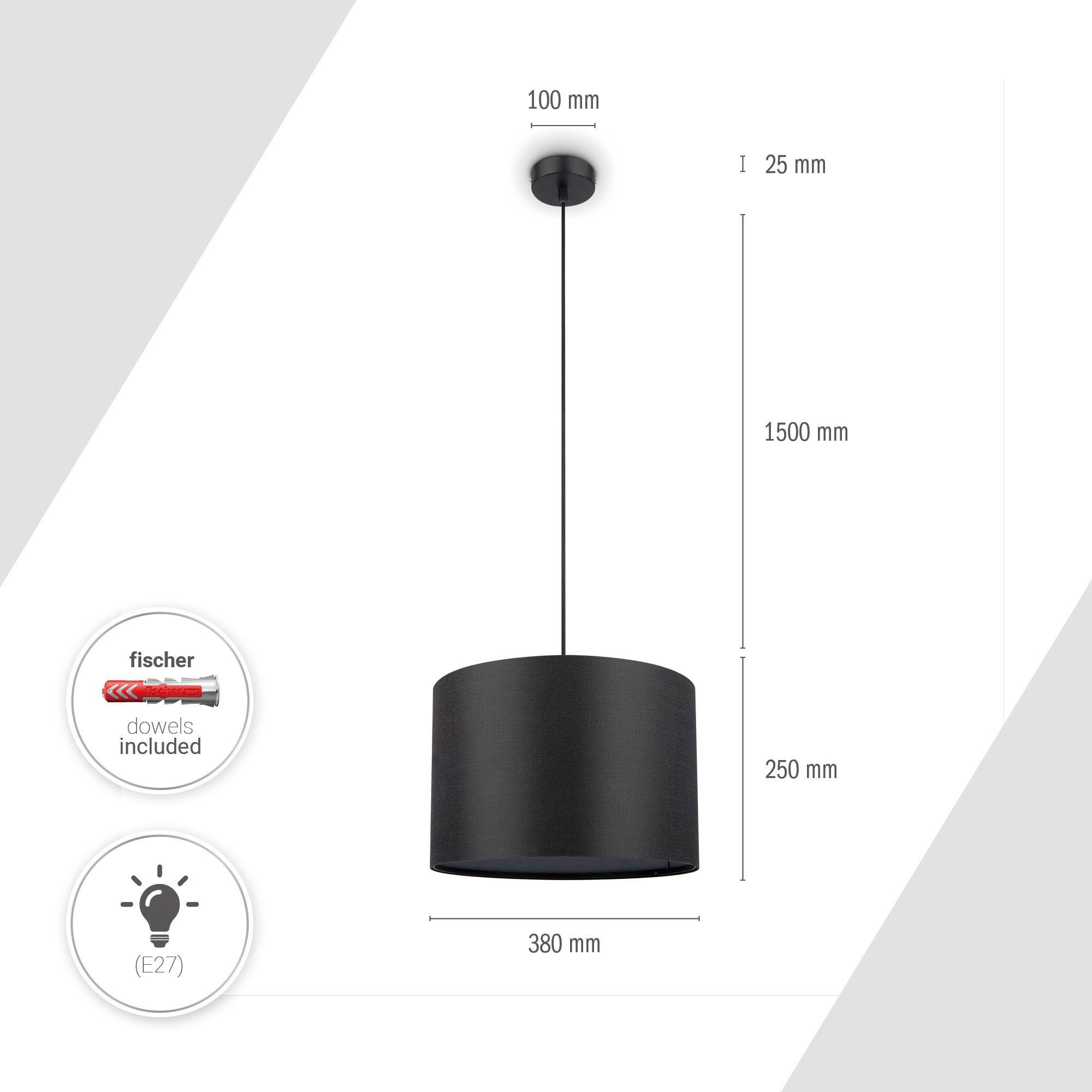 Paco Home Hanglamp Tom met compatibele dimmer en lichtbron