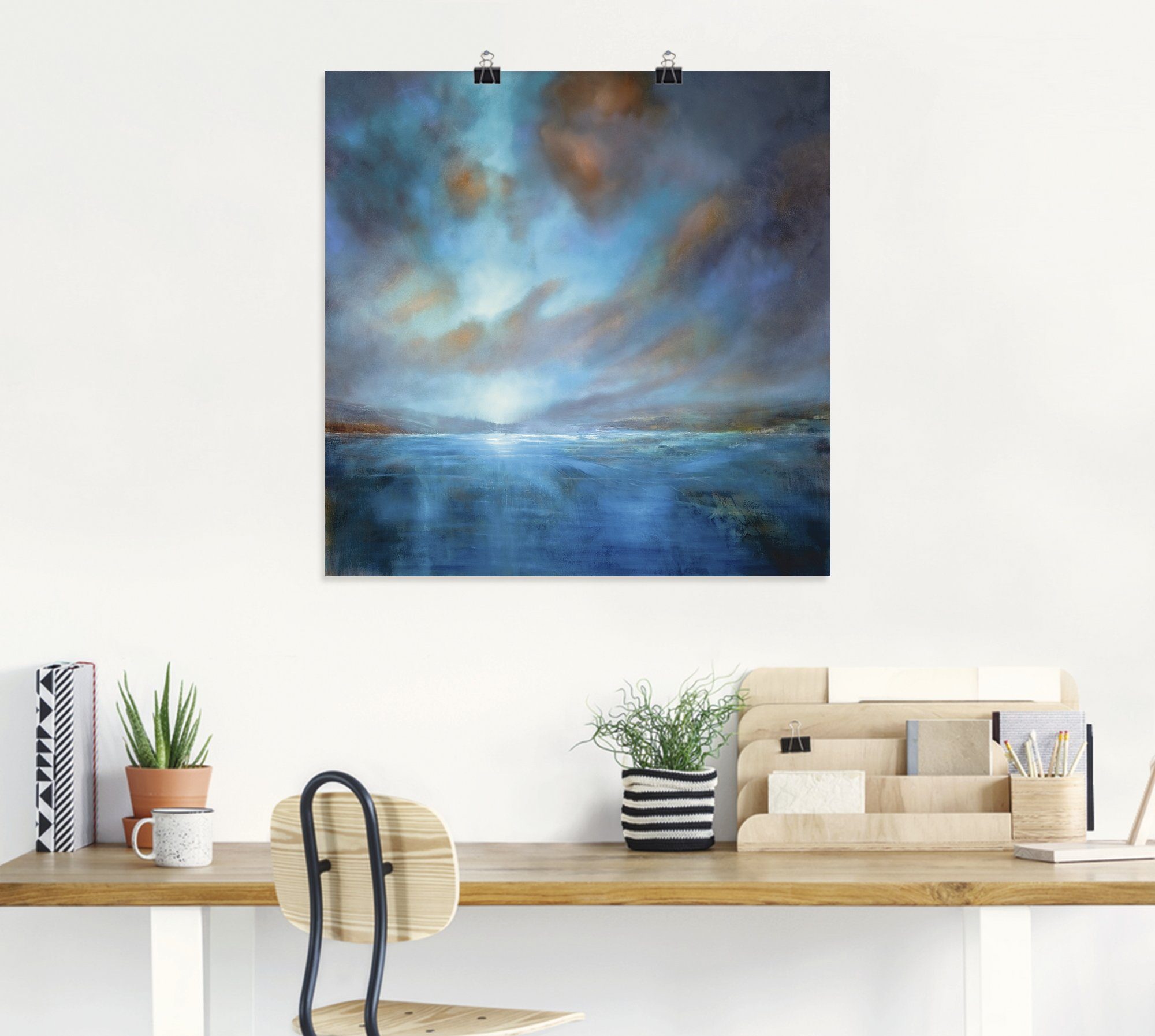 Artland Artprint Blauwe wijdte als artprint op linnen, poster in verschillende formaten maten