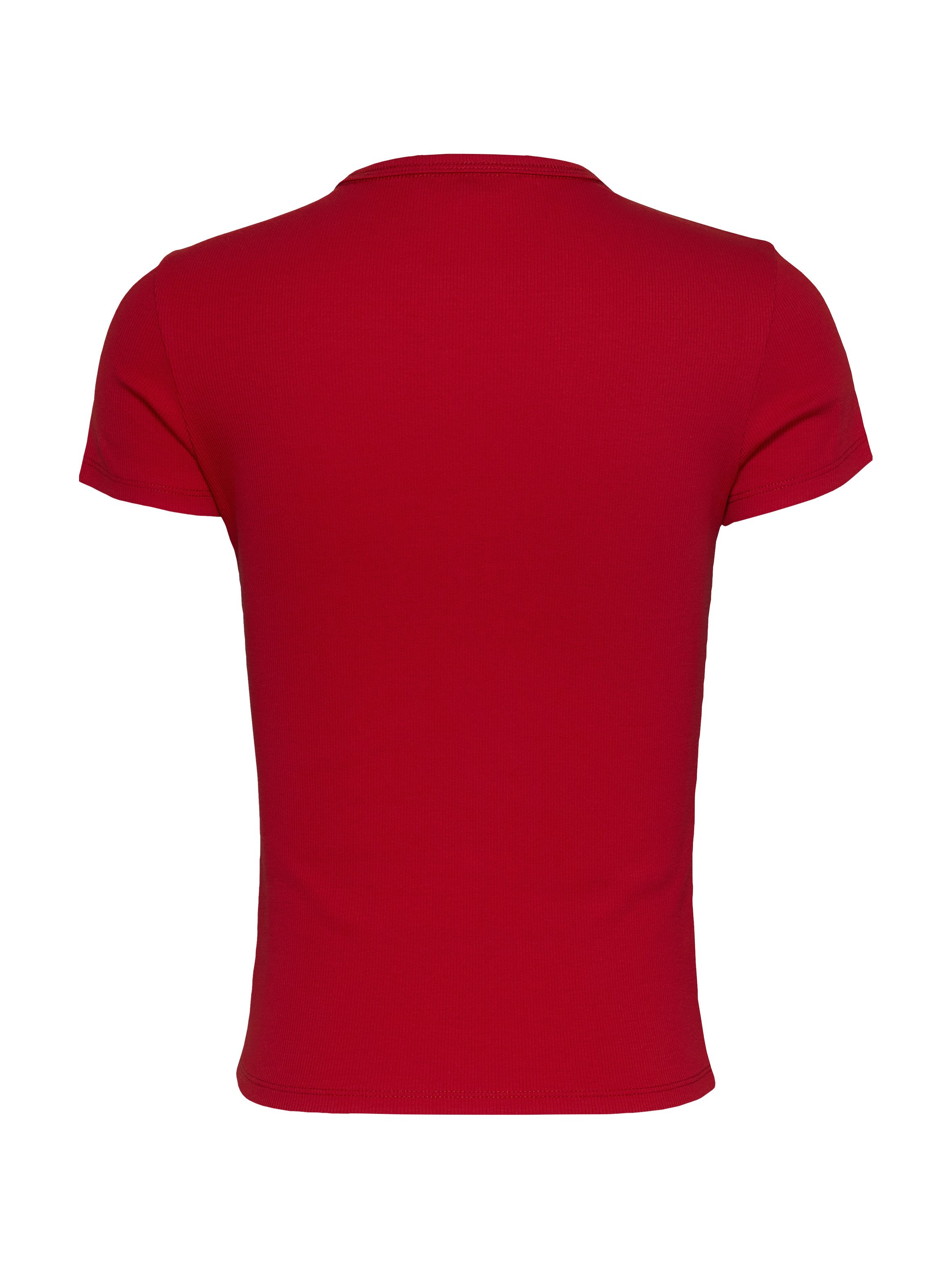 TOMMY JEANS T-shirt Slim Essential Rib Shirt Rippshirt Rundhalsshirt