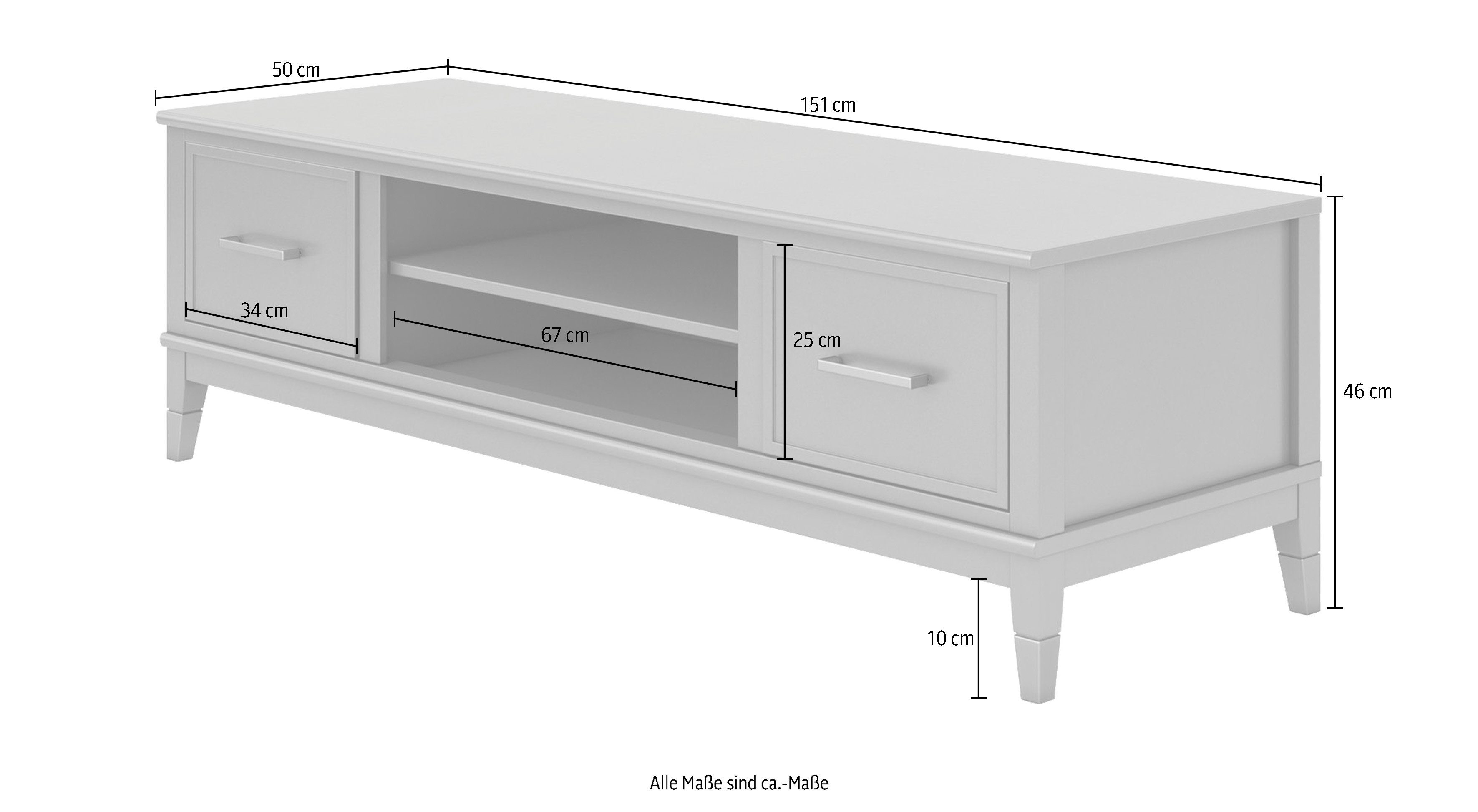 CosmoLiving by Cosmopolitan Tv-meubel Westerleigh Commode met 3 x kabeldoorvoeren, MDF, breedte 152 cm