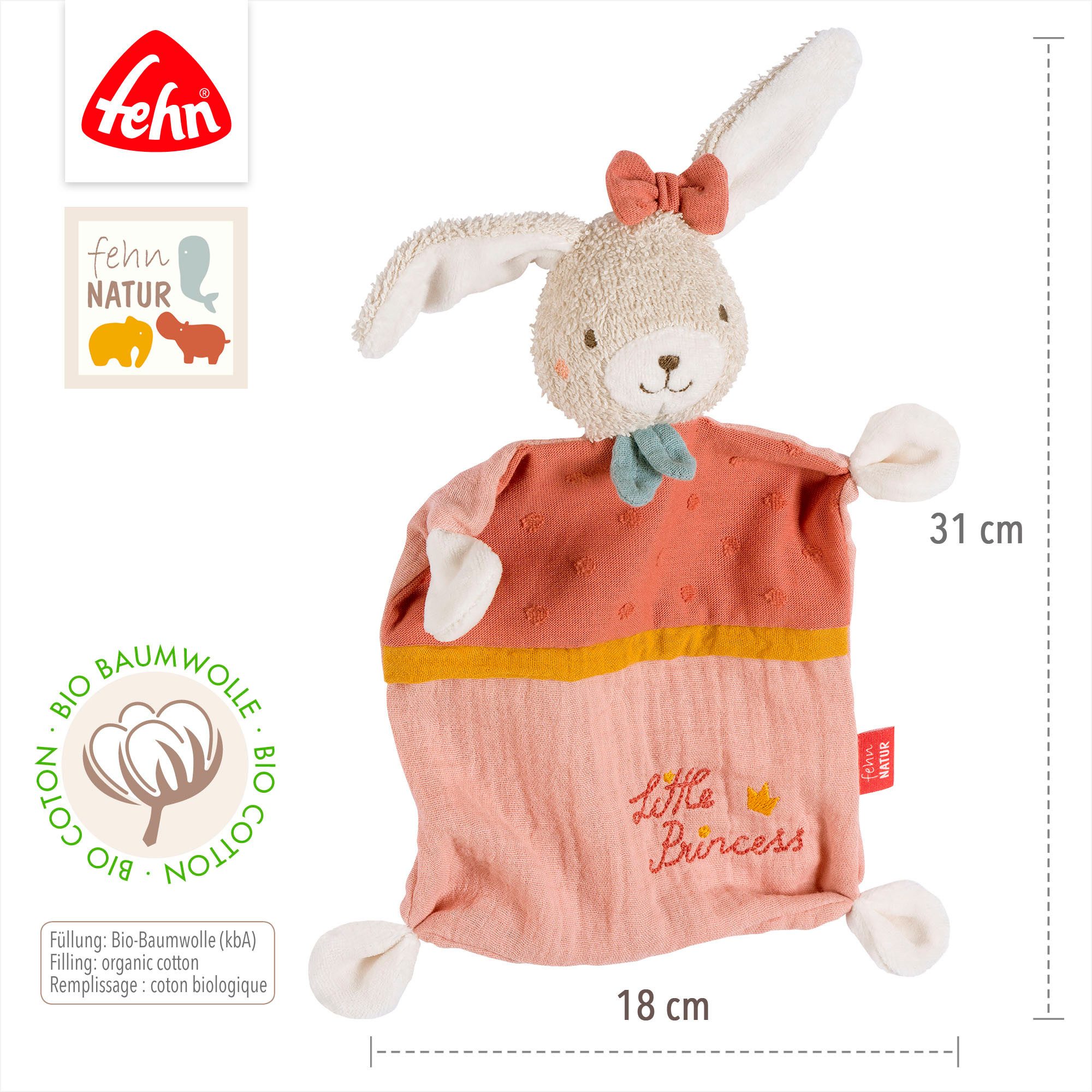 Fehn Knuffeldoek FehnNATUR, Konijn "Princess"