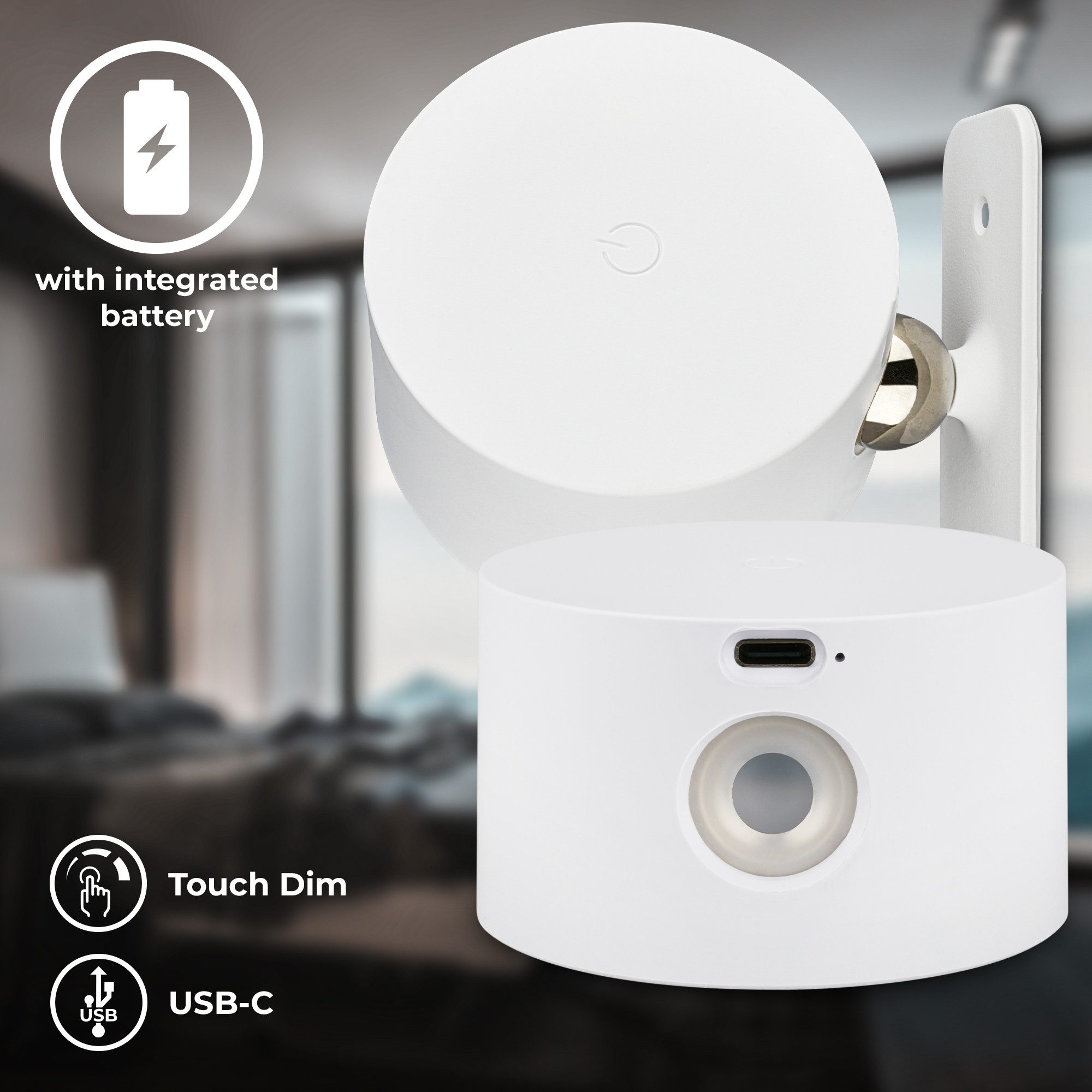 B.K.Licht Led-wandlamp BKL1596 Magnetische accu wandlamp, 3-niveau dimmer, met USB-C