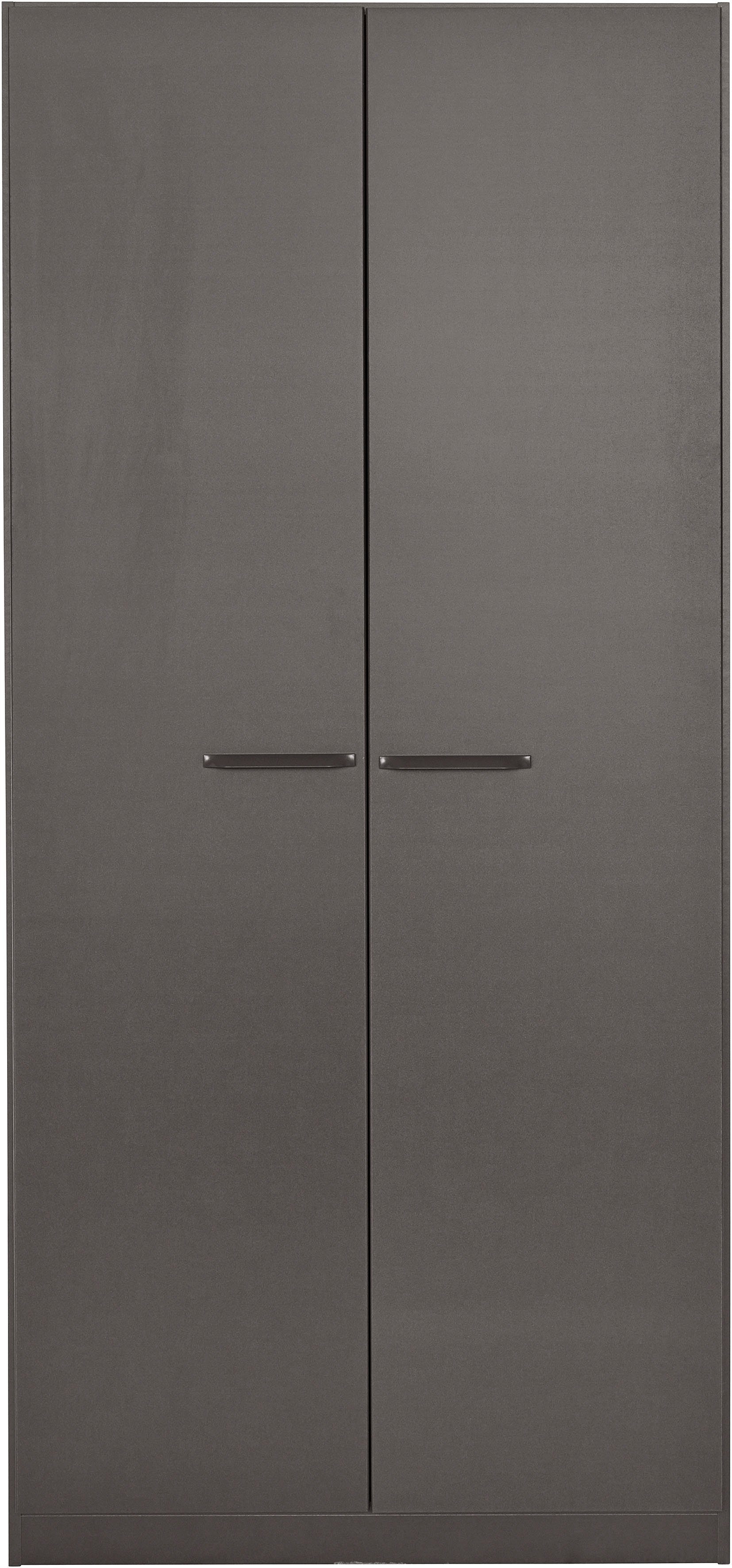 Draaideurkast Kledingkast VANDOR in drie breedtes, hoogte 197 cm, grepen in grijs metallic made in germany