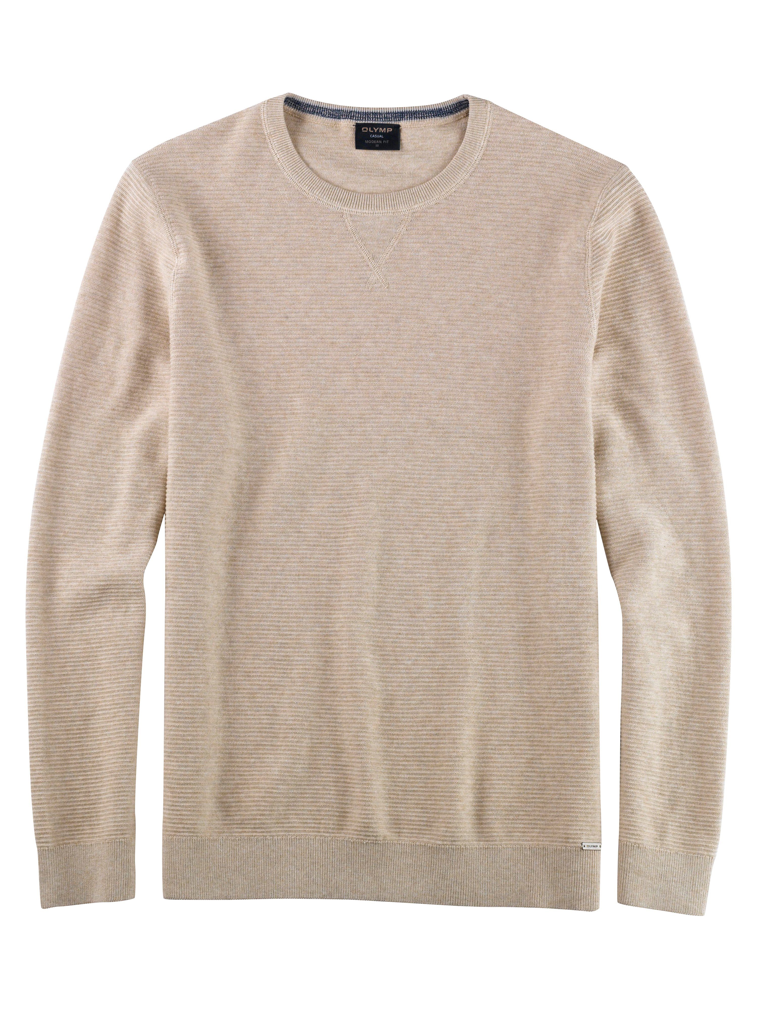 OLYMP Trui met ronde hals OLYMP brei casual heren pullovers maat M beige