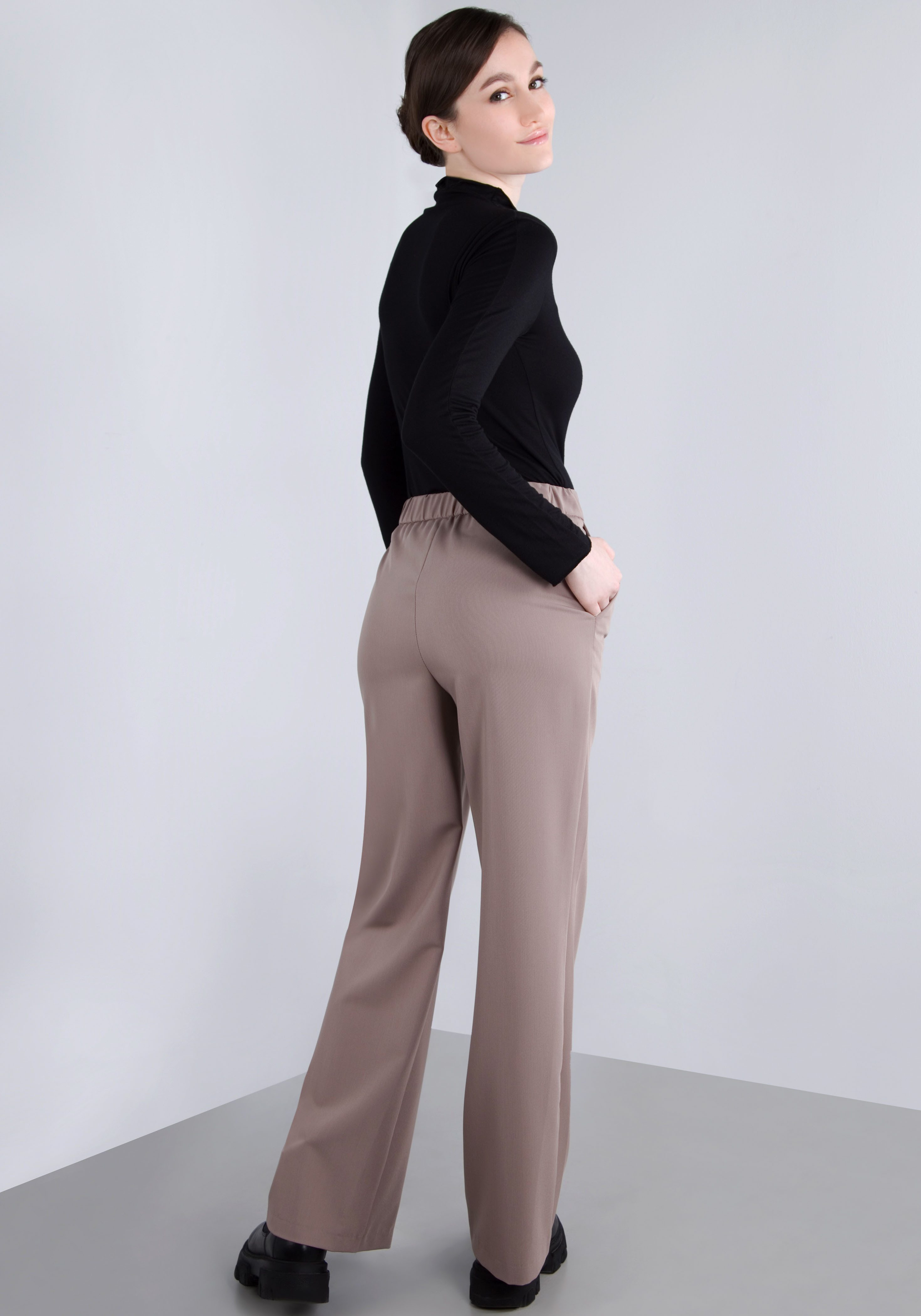 IMPERIAL Stoffen broek , casual wijde broek met elastische tailleband aan de achterkant