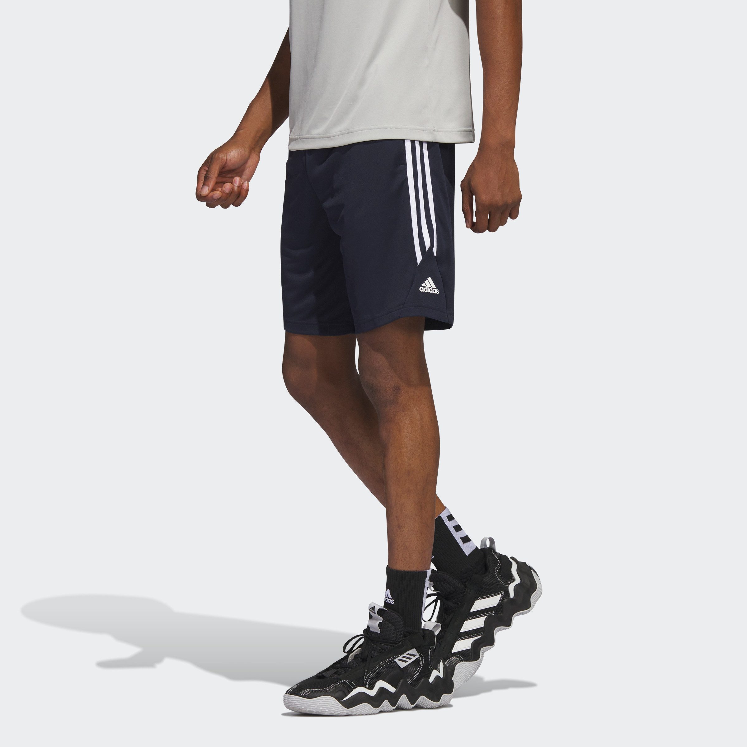 adidas Performance Trainingsshort 3-STRIPES SHORT Basketbal shorts, losse pasvorm, lage kruis, knielang (1-delig)