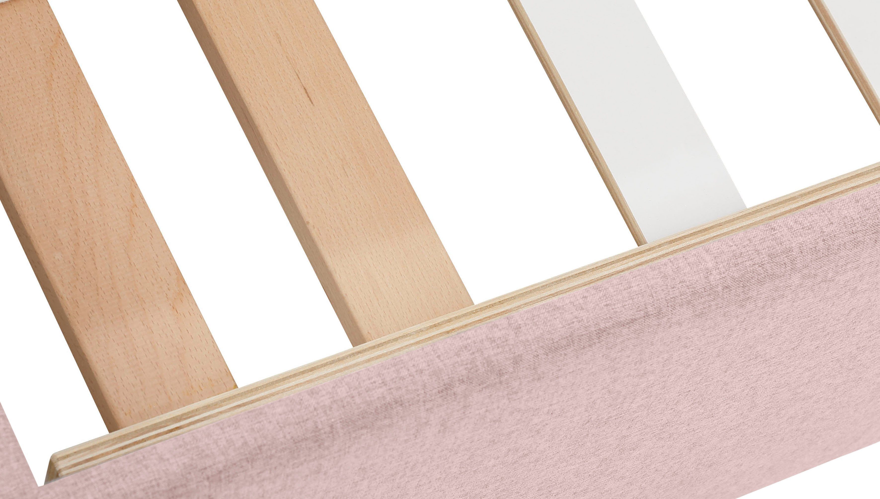 Lüttenhütt Gestoffeerd bed Endres met bedkist, naar keuze zonder matras/lattenbodem of incl. matras