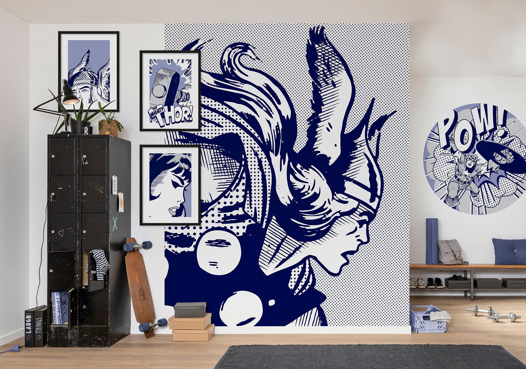 Komar Wandfolie Zelfklevend vlies - Captian America Pow - afm. 125 x 125 cm (1 stuk)