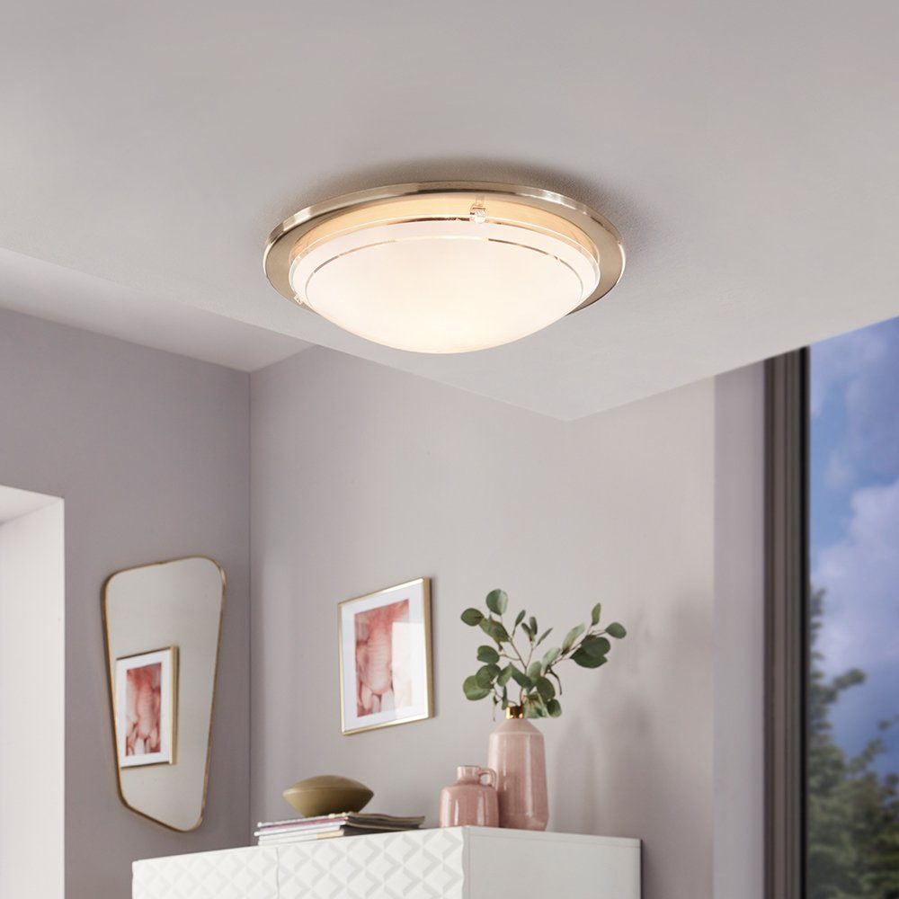 EGLO Plafondlamp PLANET 1 plafondlamp, nikkel-mat, staal, glas, keukenlamp, E27 (1 stuk)