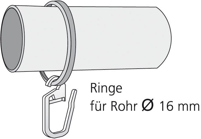 Liedeco Gordijnring stijlring, ringen voor gordijnroedes 16 mm "Esperanca" (10 stuks)