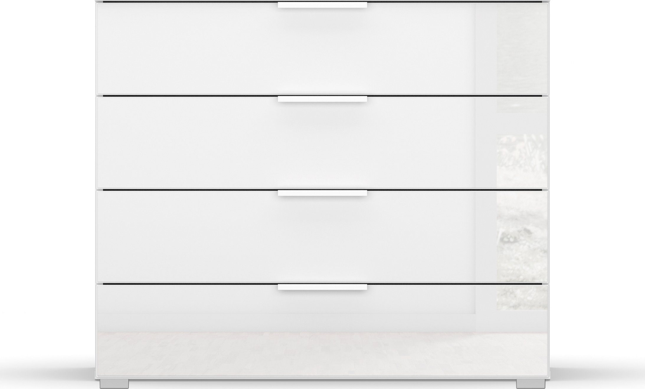 rauch Ladekast Sideboard commode ladecommode KOLUNA met glasfront Breedte 93 cm met 4 grote lades voor veel opbergruimte MADE IN GERMANY