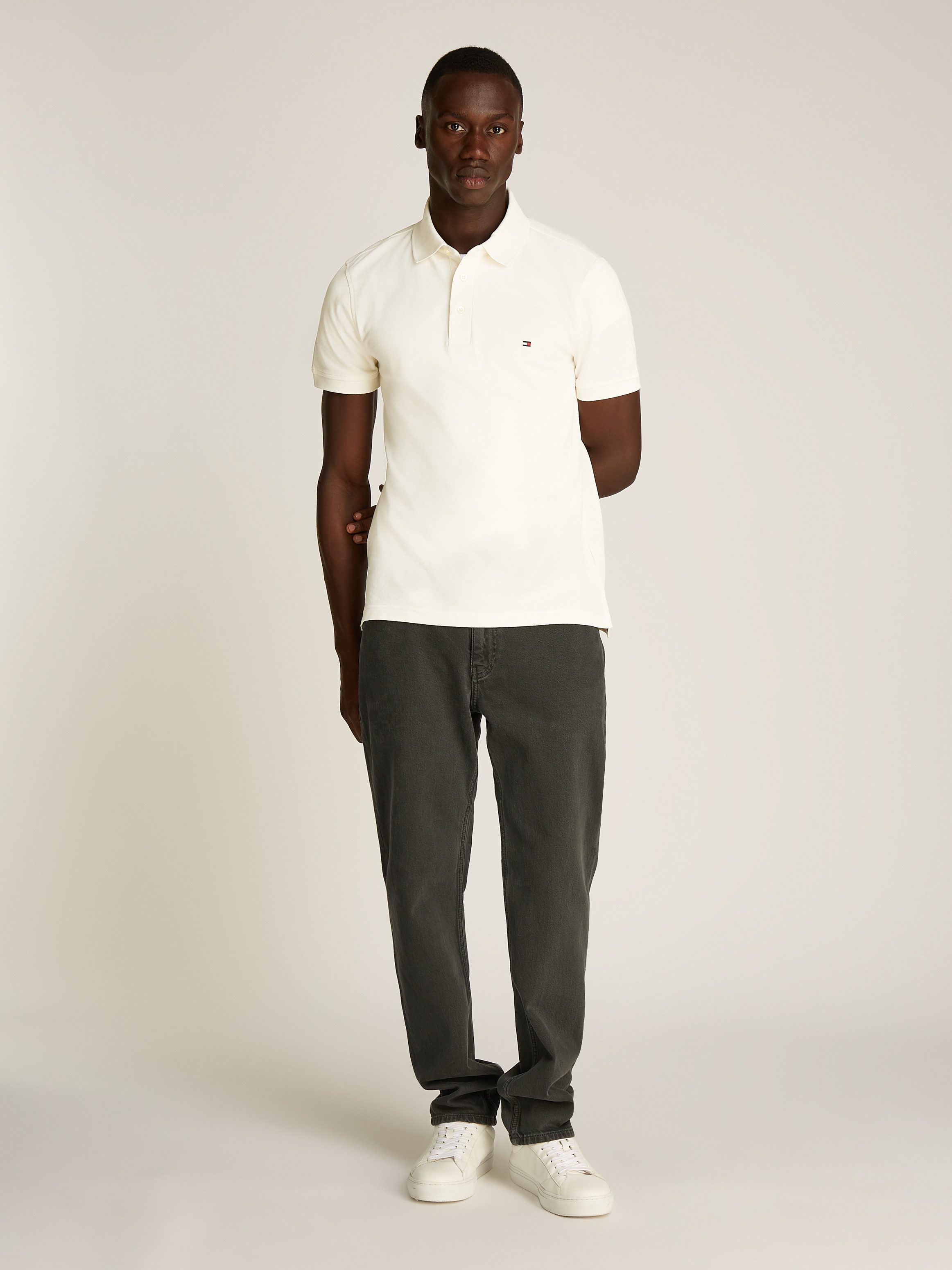 Tommy Hilfiger Poloshirt 1985 SLIM POLO van iets gestructureerd piqué