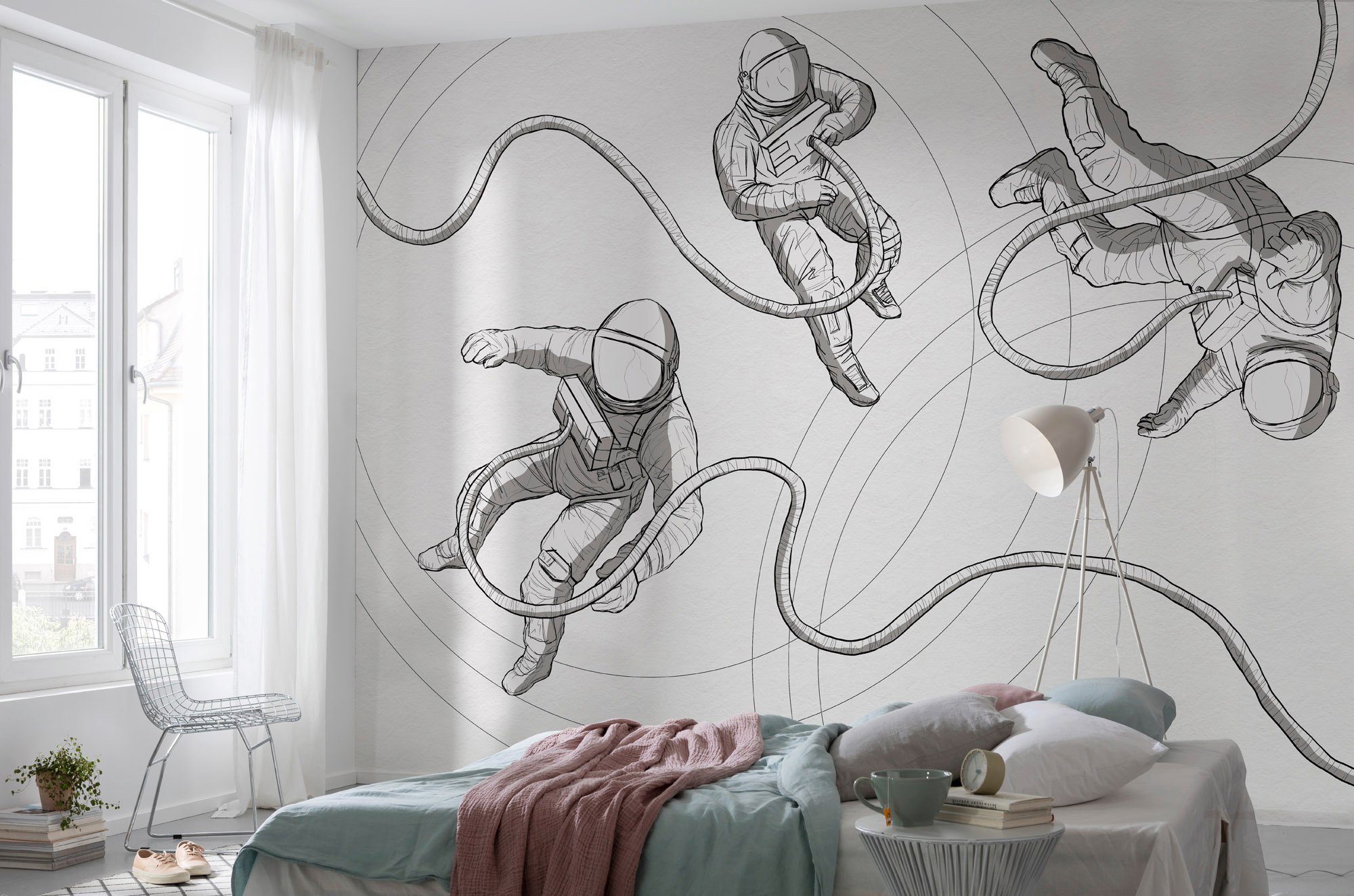 Komar Vliesbehang Digitale print vlies - Extraordinary Astronauts - Afmeting 400 x 280 cm