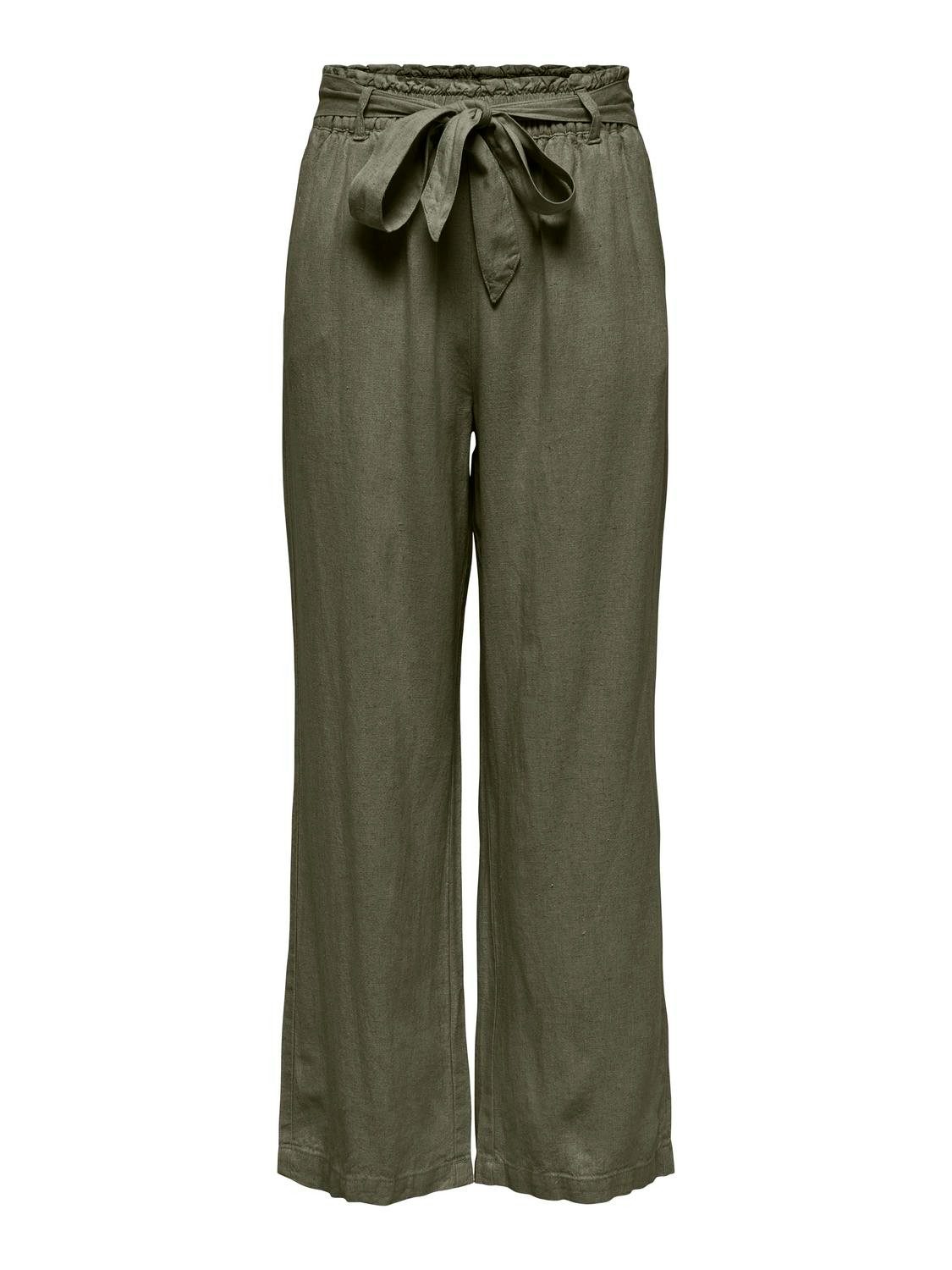 JDY Culotte JDYSAY MW LINEN BELT PANT WVN NOOS