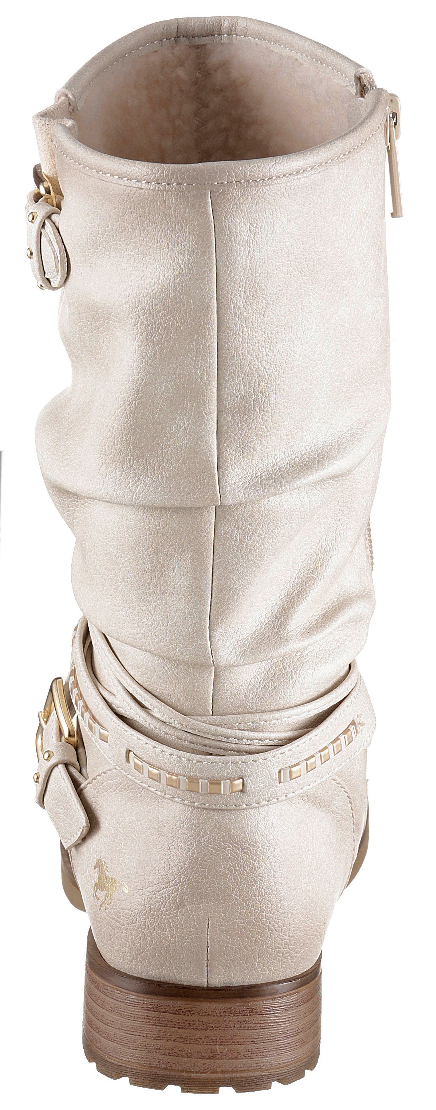 Mustang Shoes Winterlaarzen , enkellaarsjes, winterlaarzen met decoratieve gespen aan de slouchy schacht