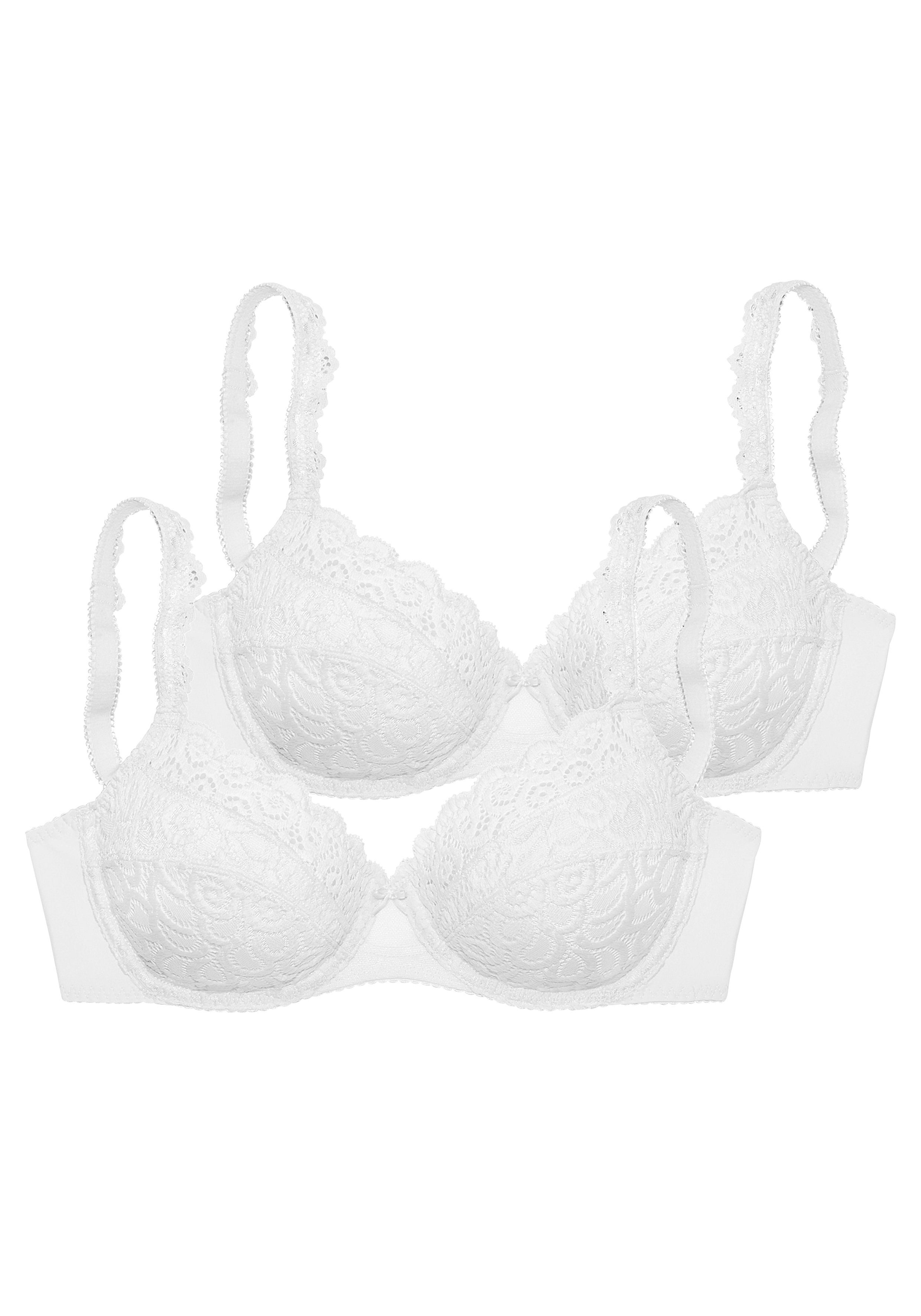 Petite fleur Beugel-bh van kant, met decoratieve bandjes, dessous (Set van 2)