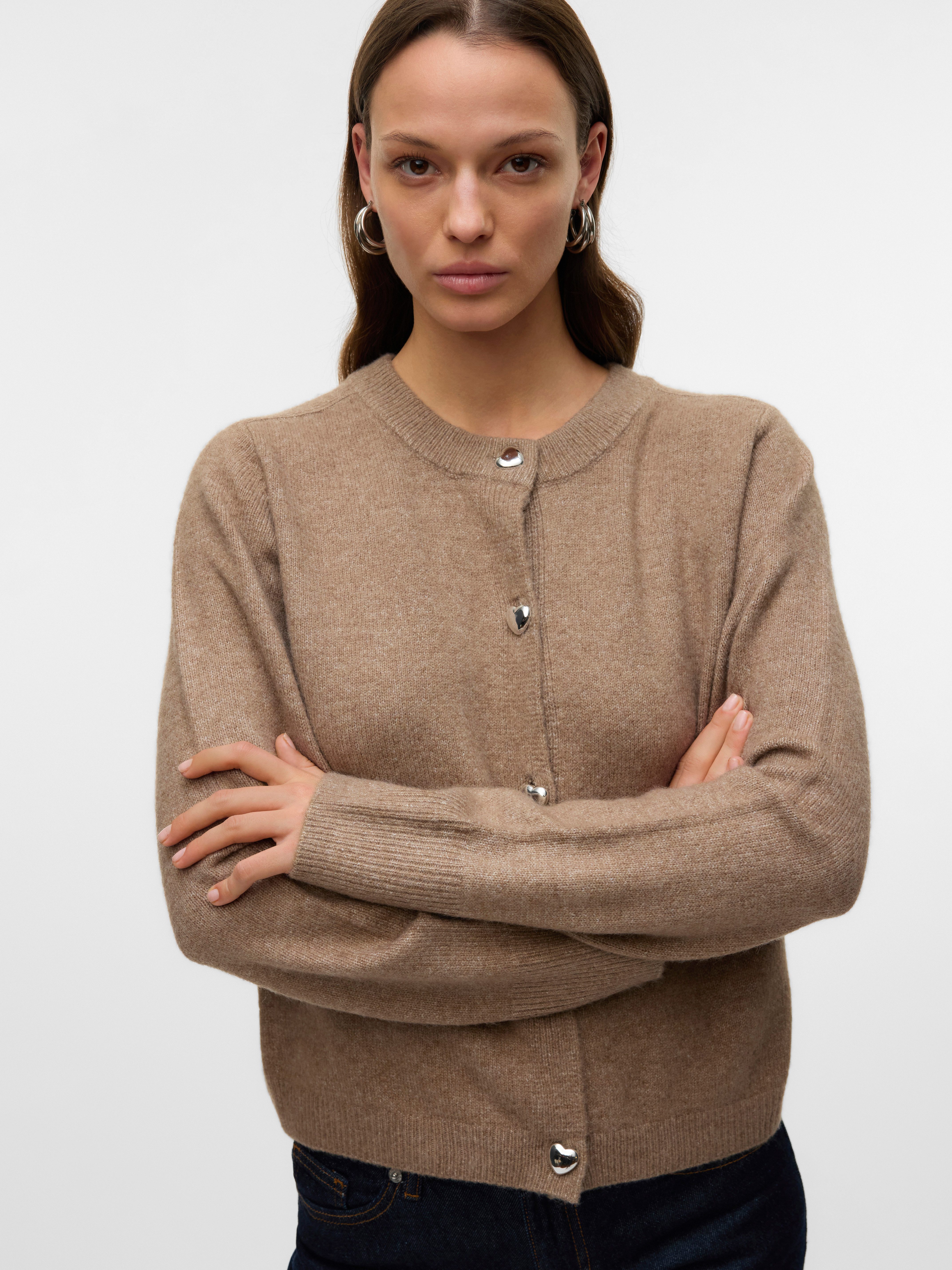 Vero Moda Vest VMFIONA LS SHORT BUTTON CARDIGAN GA BOO
