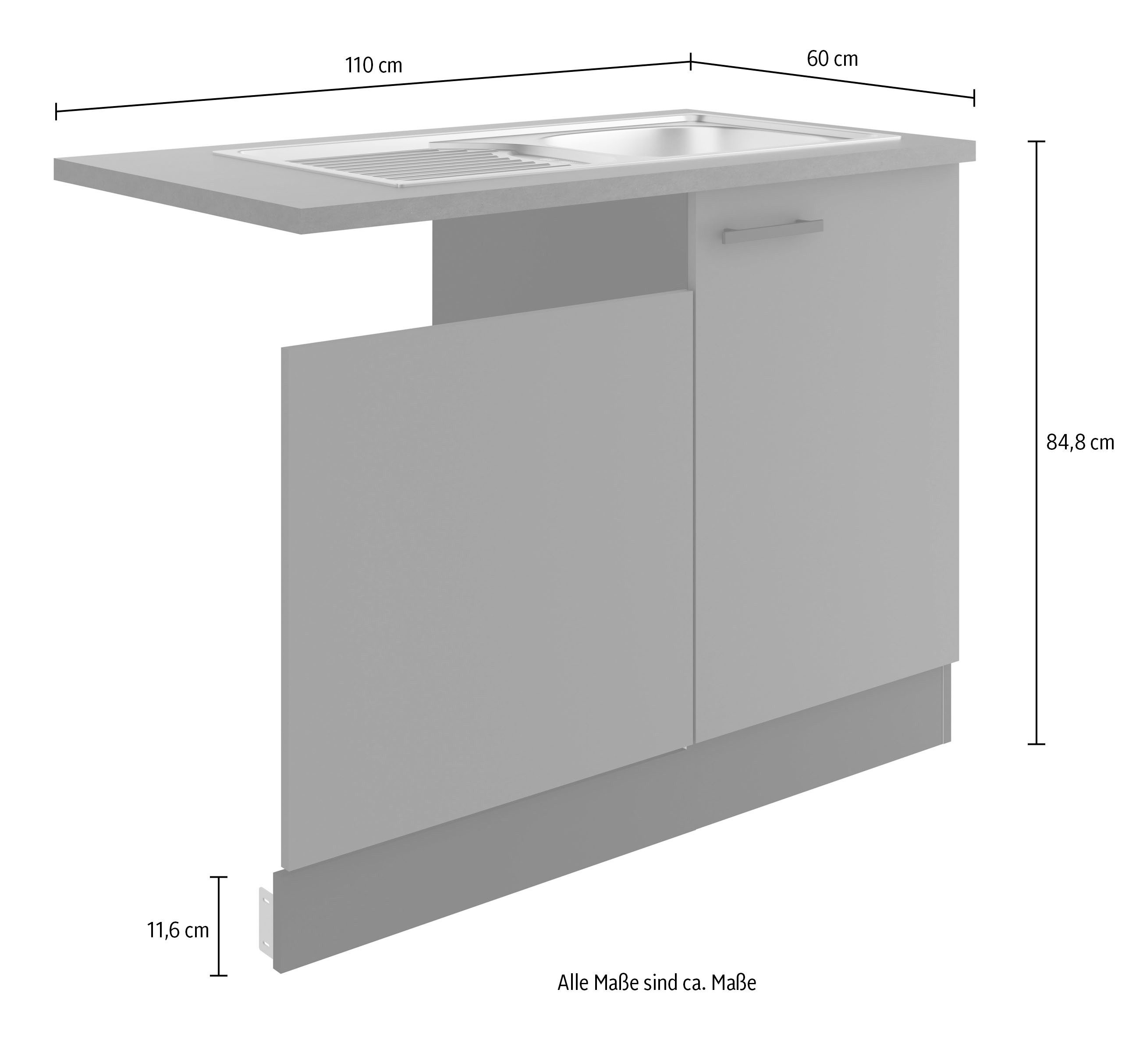 OPTIFIT Gootsteenkast Bella Breedte 110 cm, voor gedeeltelijk geïntegreerde vaatwasser