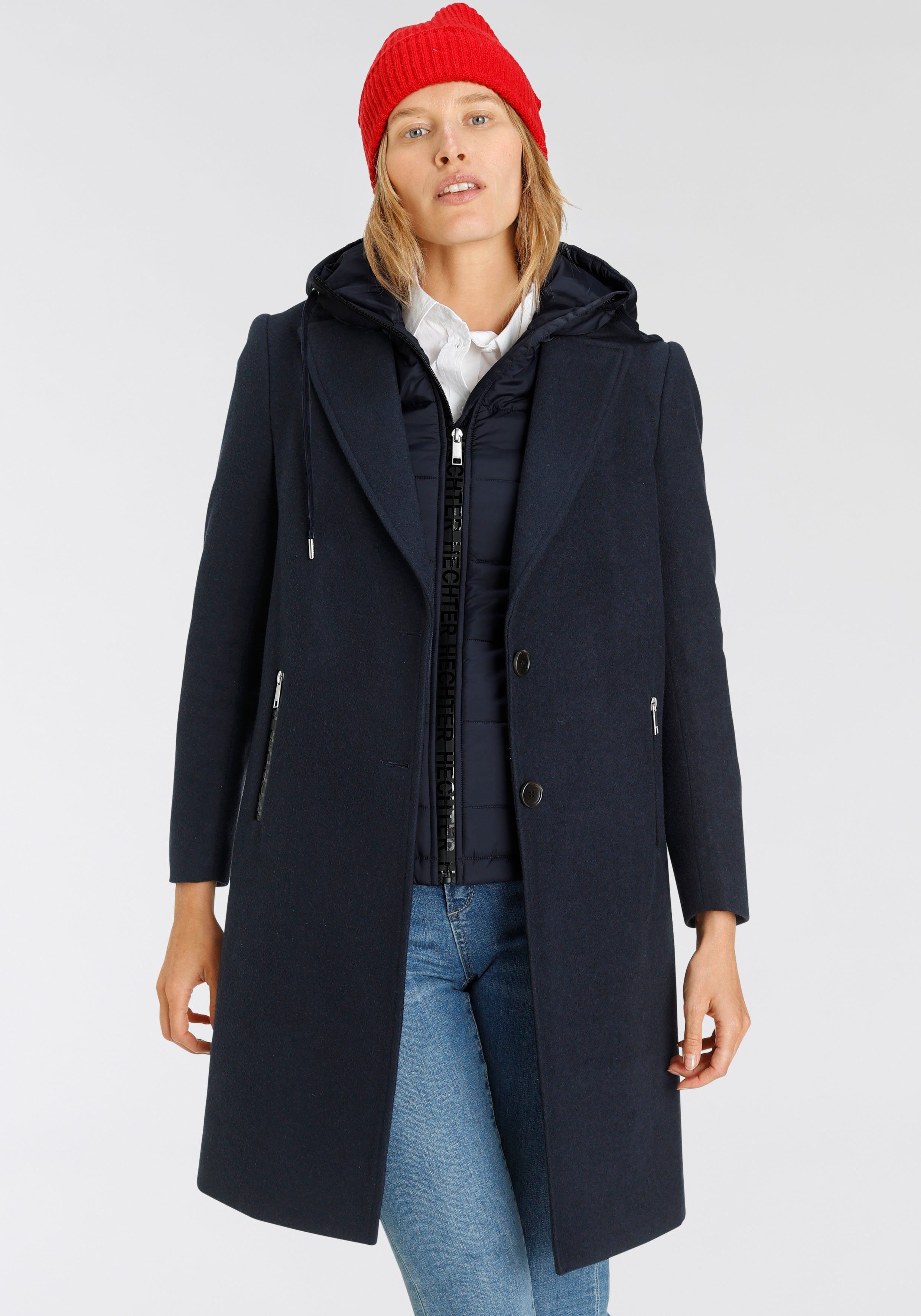 HECHTER PARIS Korte jas met geïntegreerd gilet (set, 2-delig) dames mantels maat 36 blauw