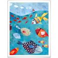 wall-art poster sprookje artprints vissen in de zee poster, artprint, wandposter (1 stuk) multicolor